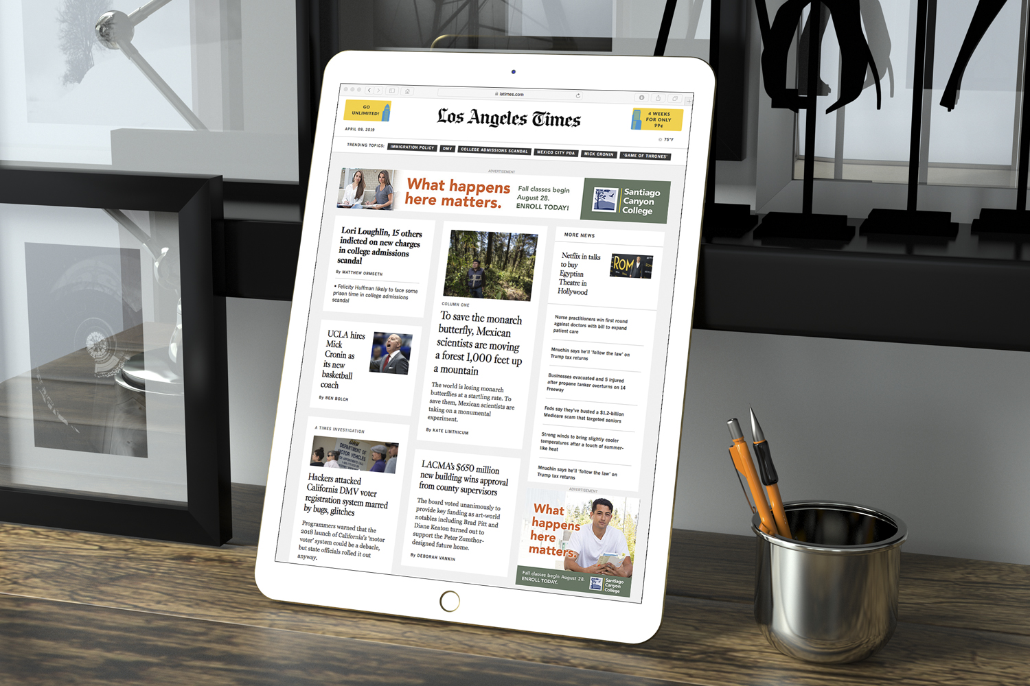 Enrollment campaign ads, Santiago Canyon College art direction, design