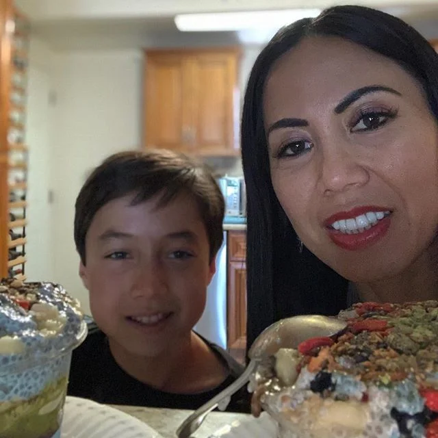 Spending quality time with my son on our Saturday afternoon &amp; decided to pick up his favorite, &amp; actually one of my favorite ones as well, superfood snack from Blue Bowl😊. &bull;
It was delicious 😋 &amp; on the healthier side 💪because of a