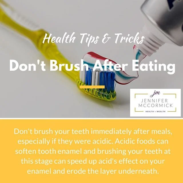 Don&rsquo;t ❎ brush your teeth immediately after meals! 🍛
_
But when is the right time to do it❓
_
The best way to know is basically learning why you shouldn&rsquo;t do so❗️
_
Our Holistic Health and Wellness Tips &amp; Tricks #9️⃣ covers this.✅📝📌