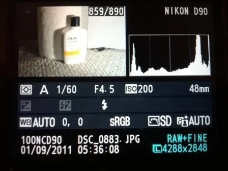 Overexposed Histogram