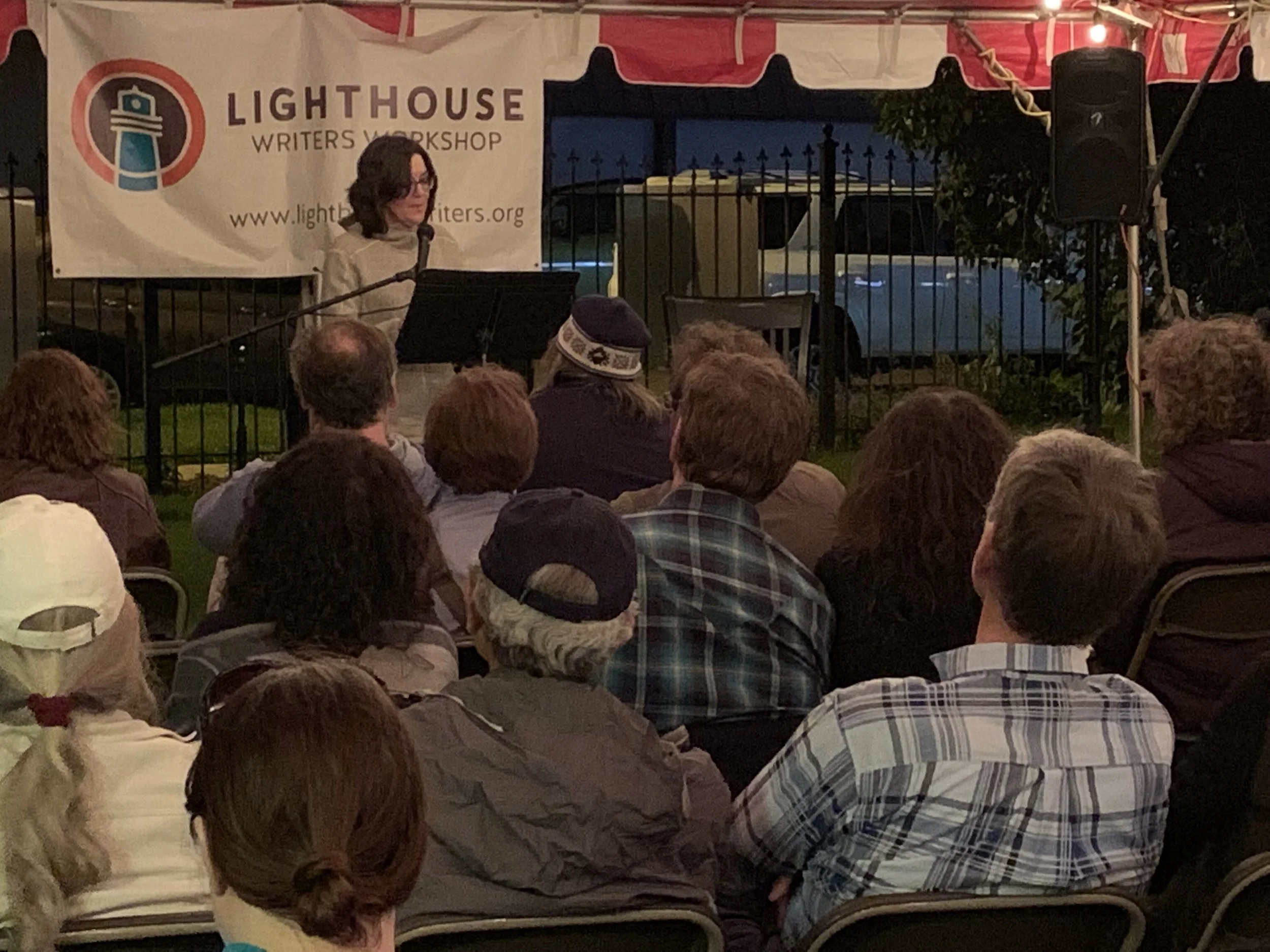 6/11 Reading at Lighthouse Writers Workshop Lit Fest. Under the tent!