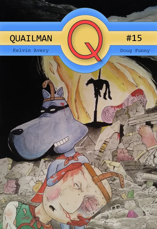  Parody of Miracleman for fan art Friday staring Quailman and Quaildog. Watercolor, ink, &amp; digital. 2019 
