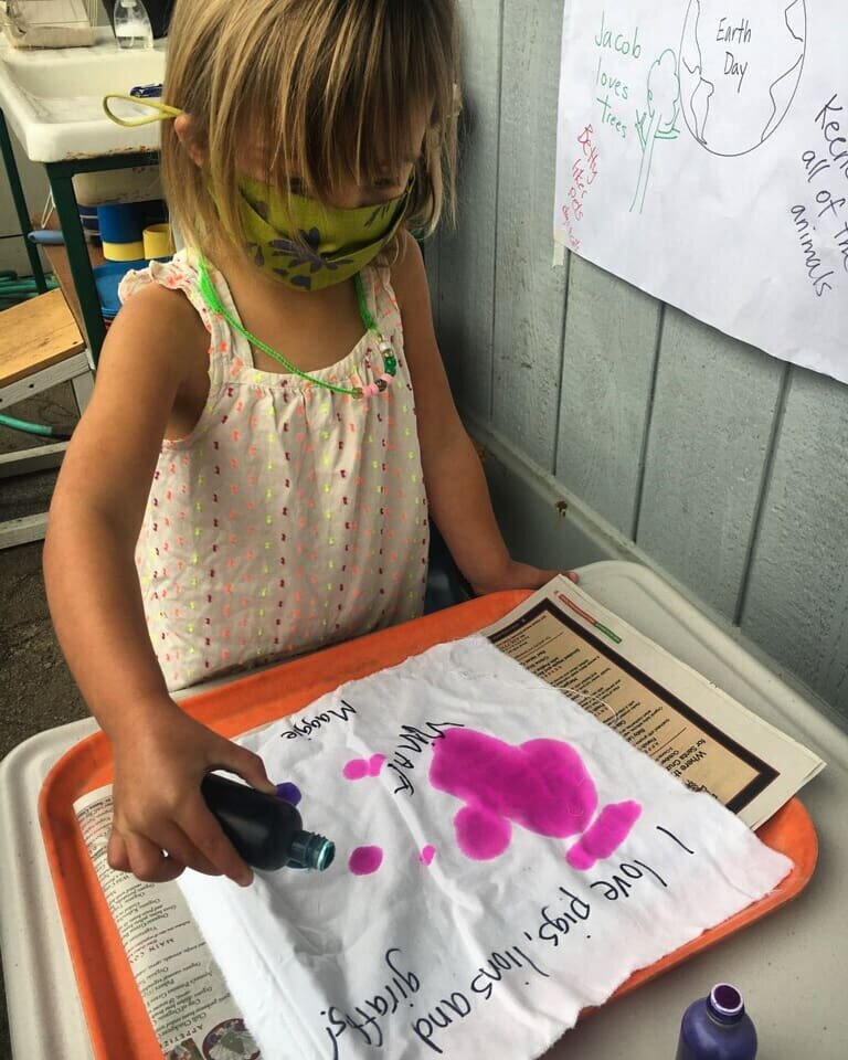 The kids made Earth Day flags describing all of their favorite things! Various animals &amp; outdoor activities were featured. 🌊🚣🐷 We're so lucky to call this beautiful place home! #santacruzcalifornia #earthday2021 #preschoolactivities #protectth