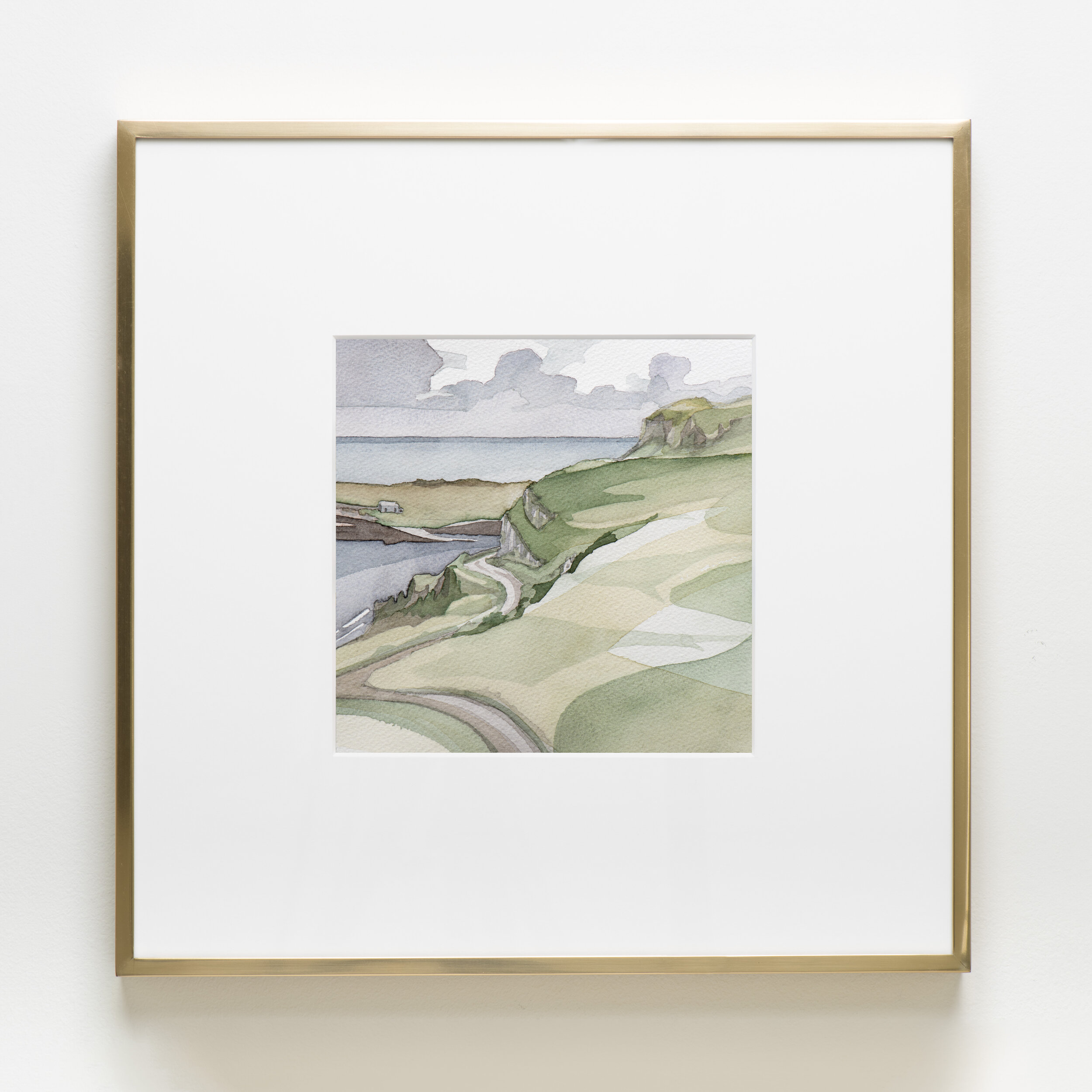   Staffin Bay , 2018 Watercolor on paper 16 1/4 x 16 1/4 x 1 1/4 inches 