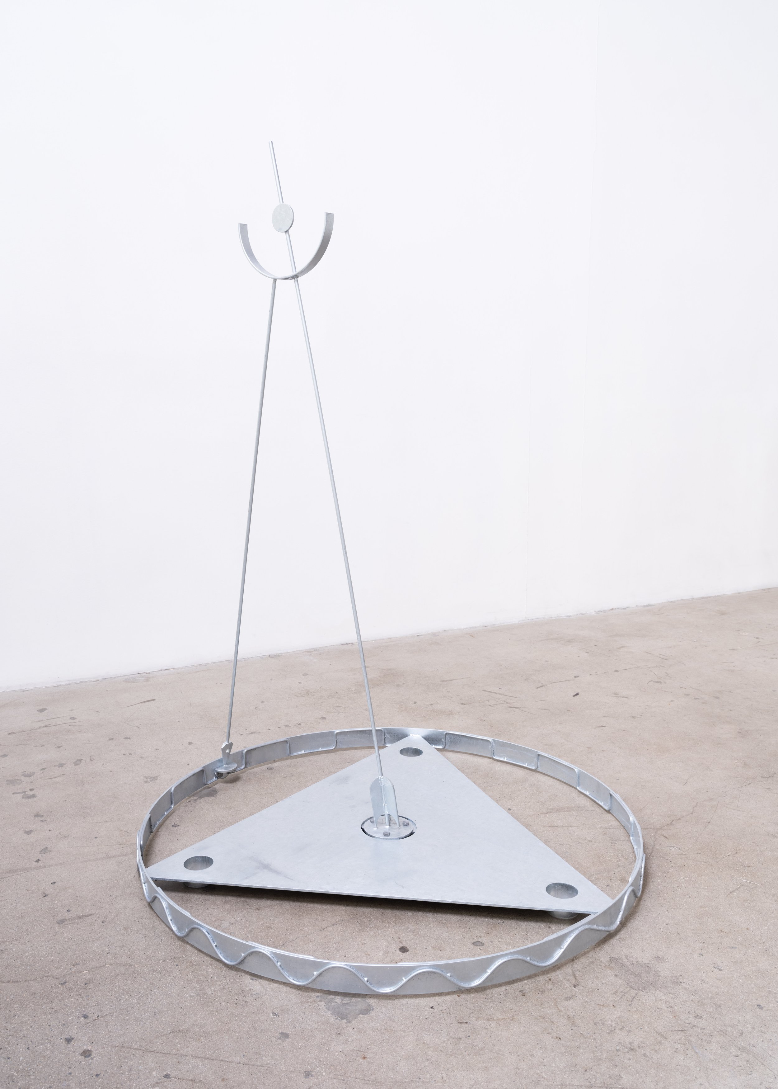   By Means of Which (Earth, Air) , 2023 Galvanized steel 57 x 40 1/2 x 40 1/2 inches 