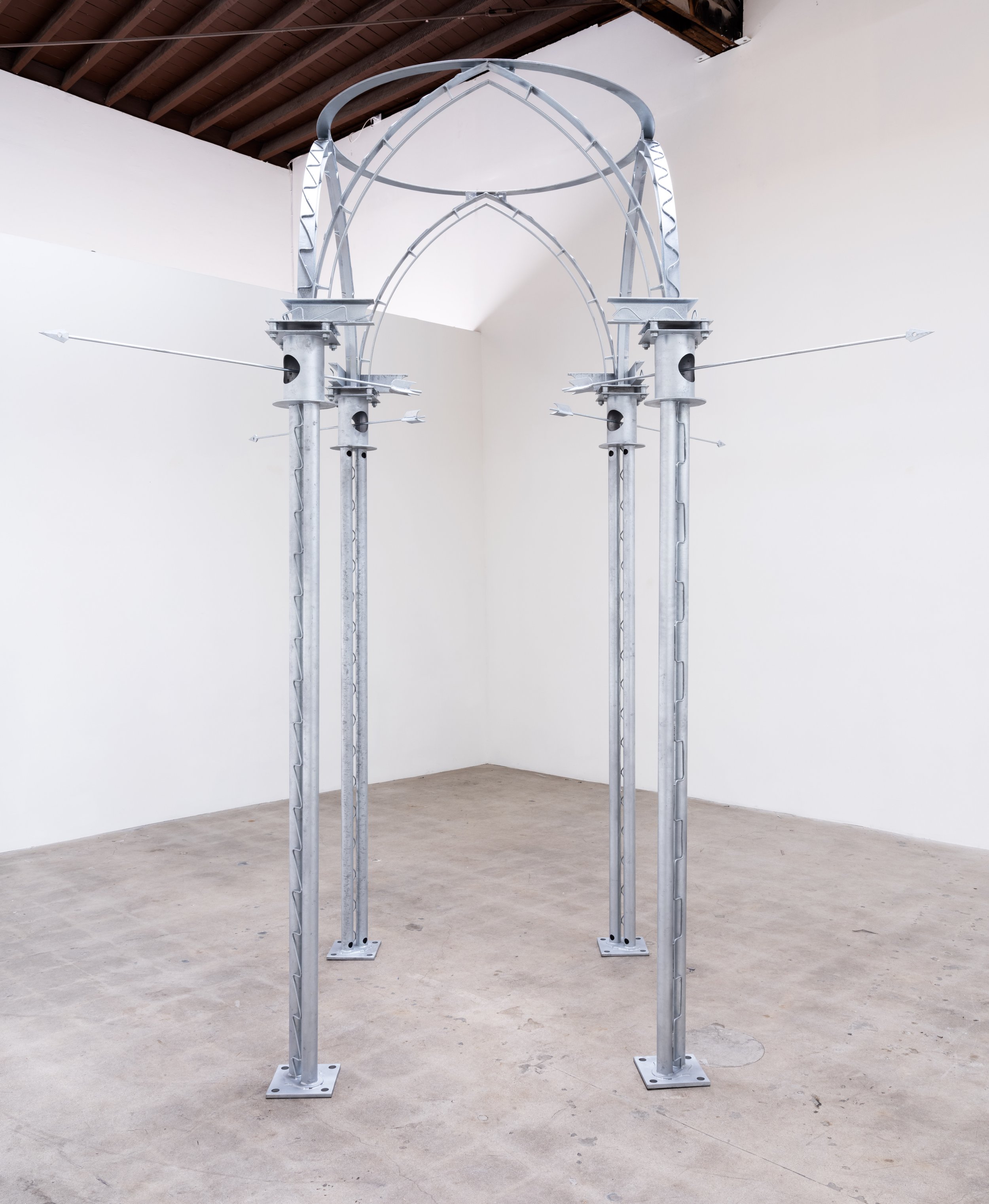   With What End (Four Seasons) , 2023 Galvanized steel 132 x 132 x 132 inches 