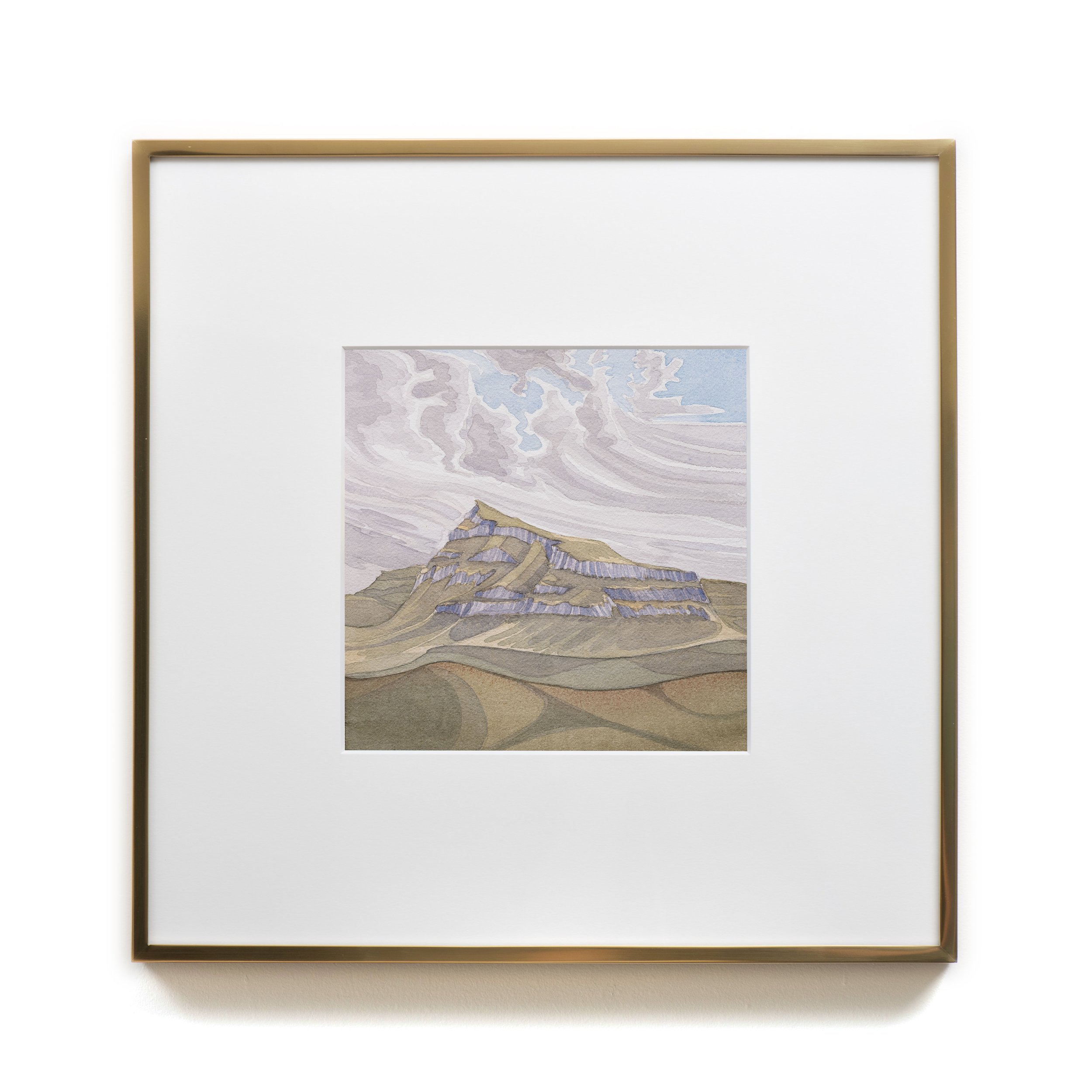   Beinn Edra , 2022 Watercolor on paper 16 x 16 x 1 1/2 inches (framed) 