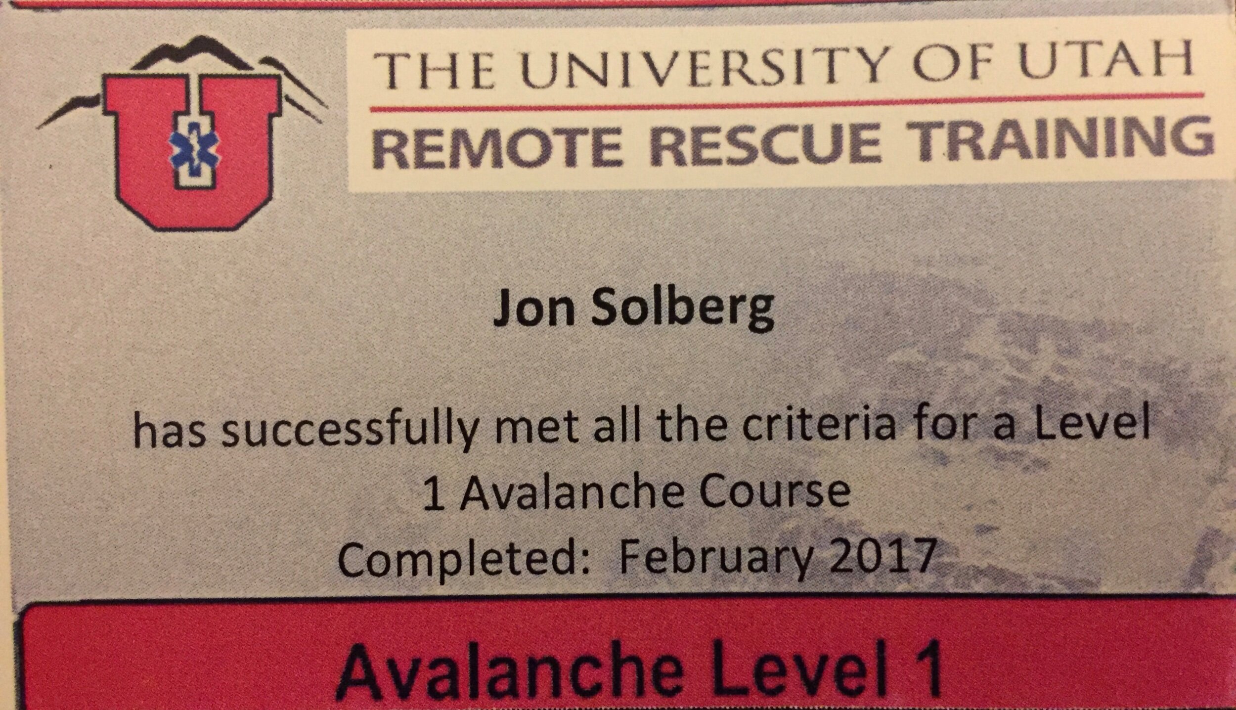 Take an avalanche course to get a certification card