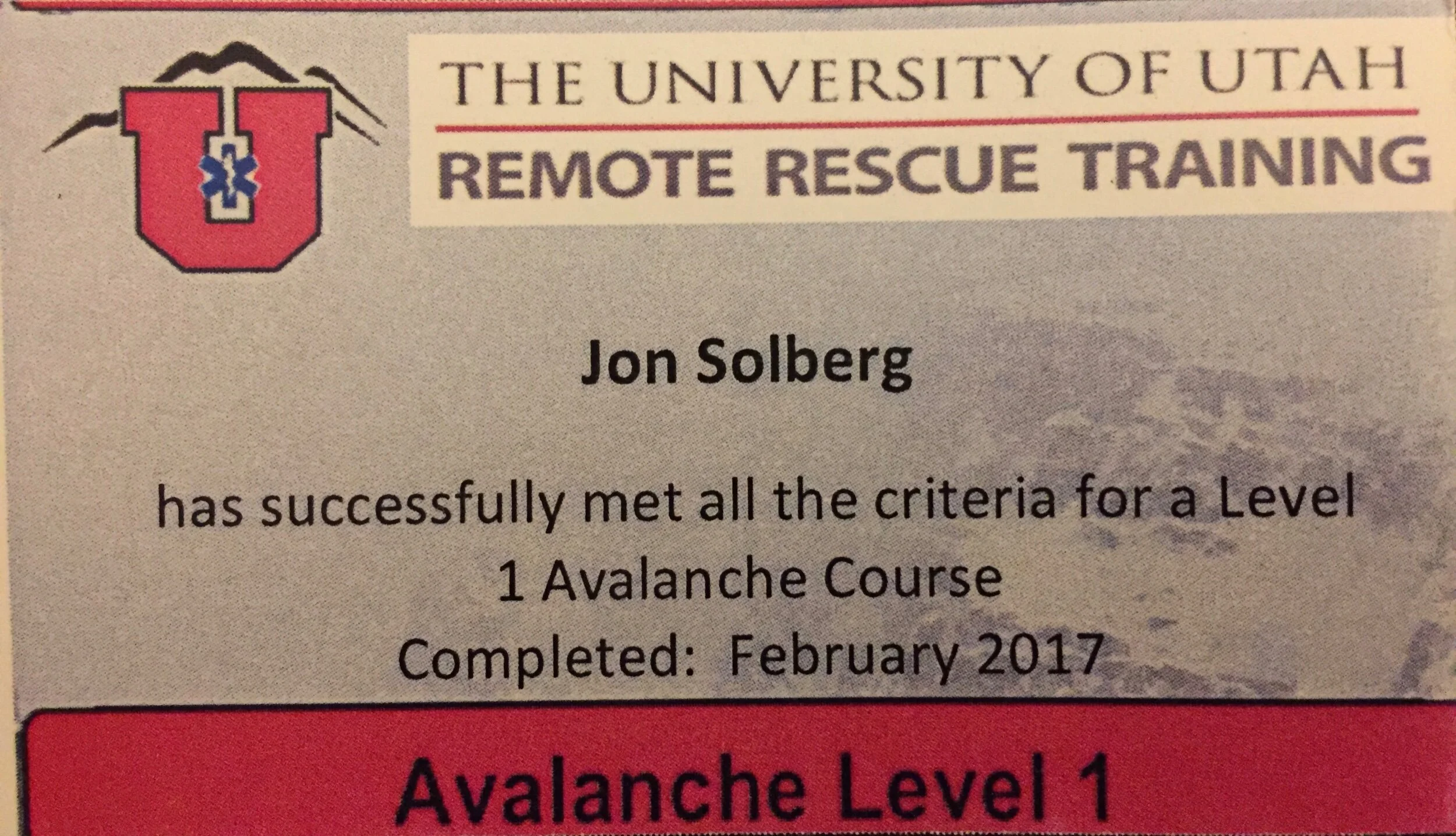 Take an avalanche course to get a certification card