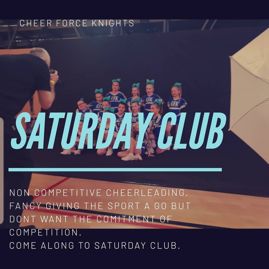 Starting next week. 

Get in touch

All the fun, less commitment. ⚔ 

Info@cfknights.co.uk 

#cheerleading #cheerforce #sport #fitness #cheer #saturdayclub #ukcheer #cumbria #carlisle