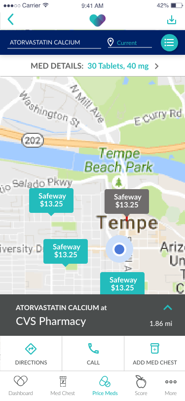 Price Medication - Search Results Map Selection
