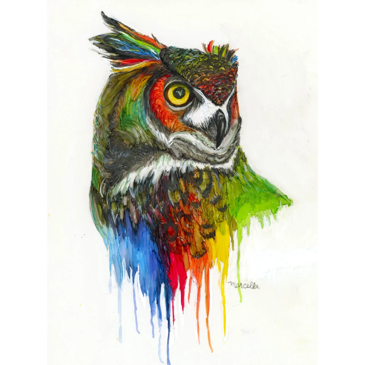 Edna S Owl Print Of Painting By Marcella Chapman Up Front Art Space