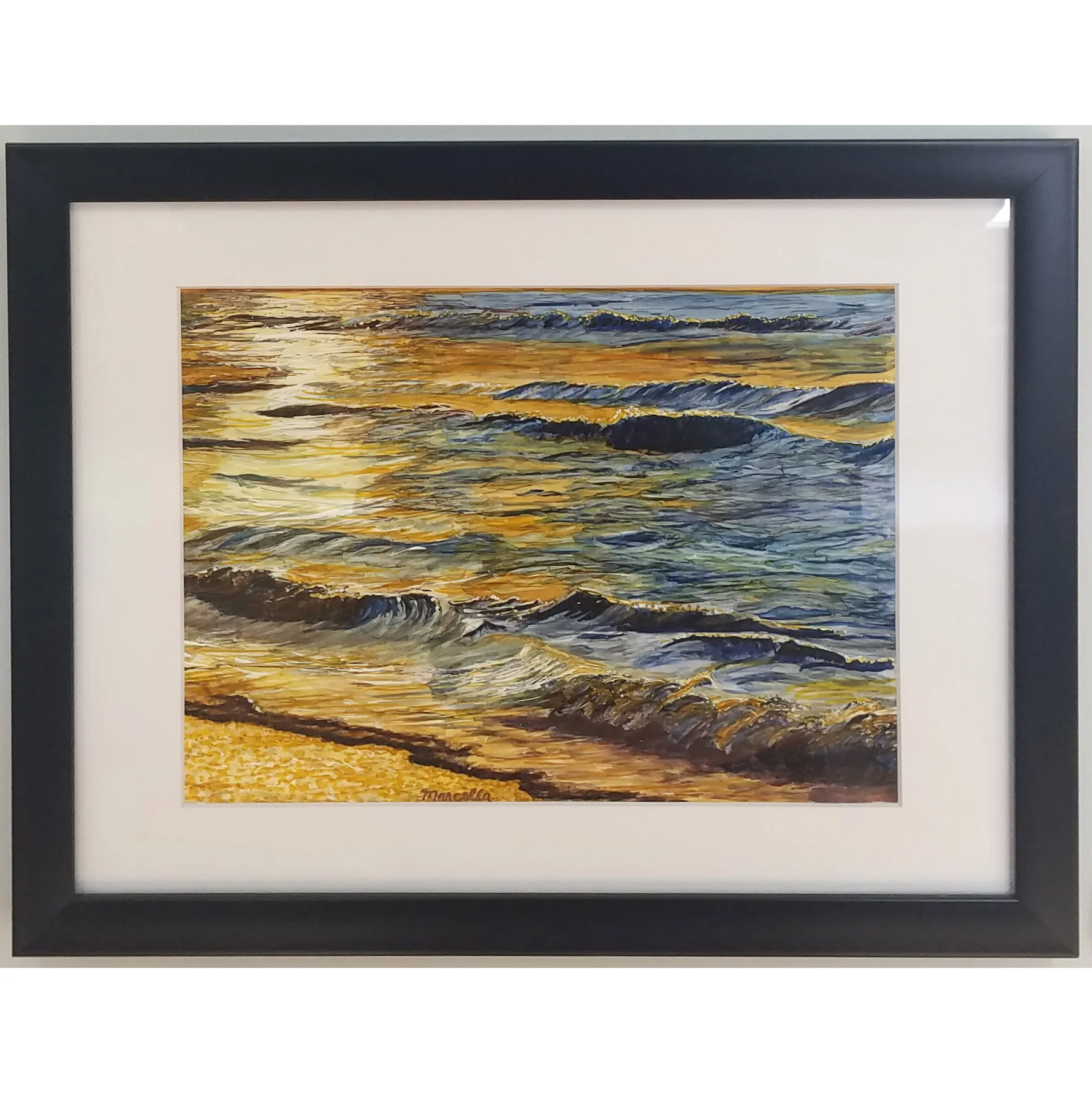 "Ocean Sunset" Painting by Marcella Chapman