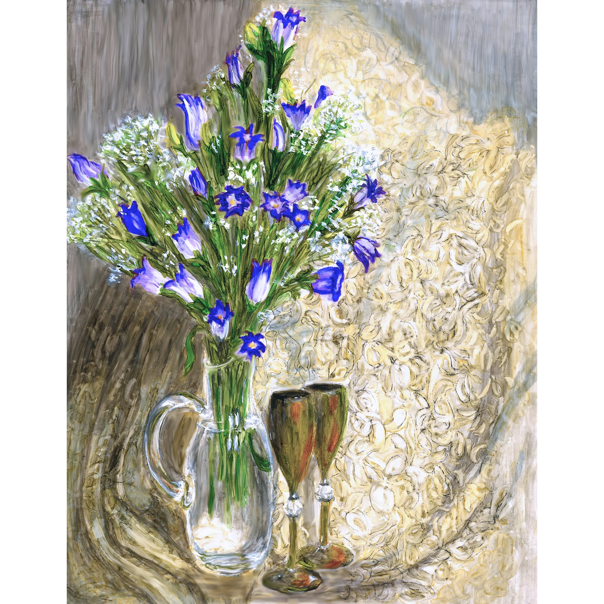 "Antique Lace & Silver" Print of Painting by Marcella Chapman