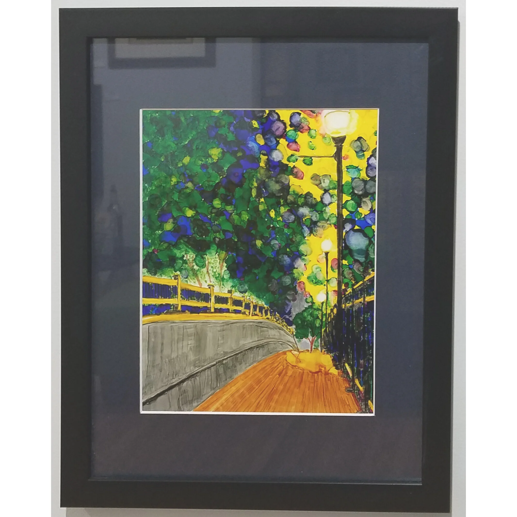 "Impressionist Walk by Lamplight" Painting by Marcella Chapman