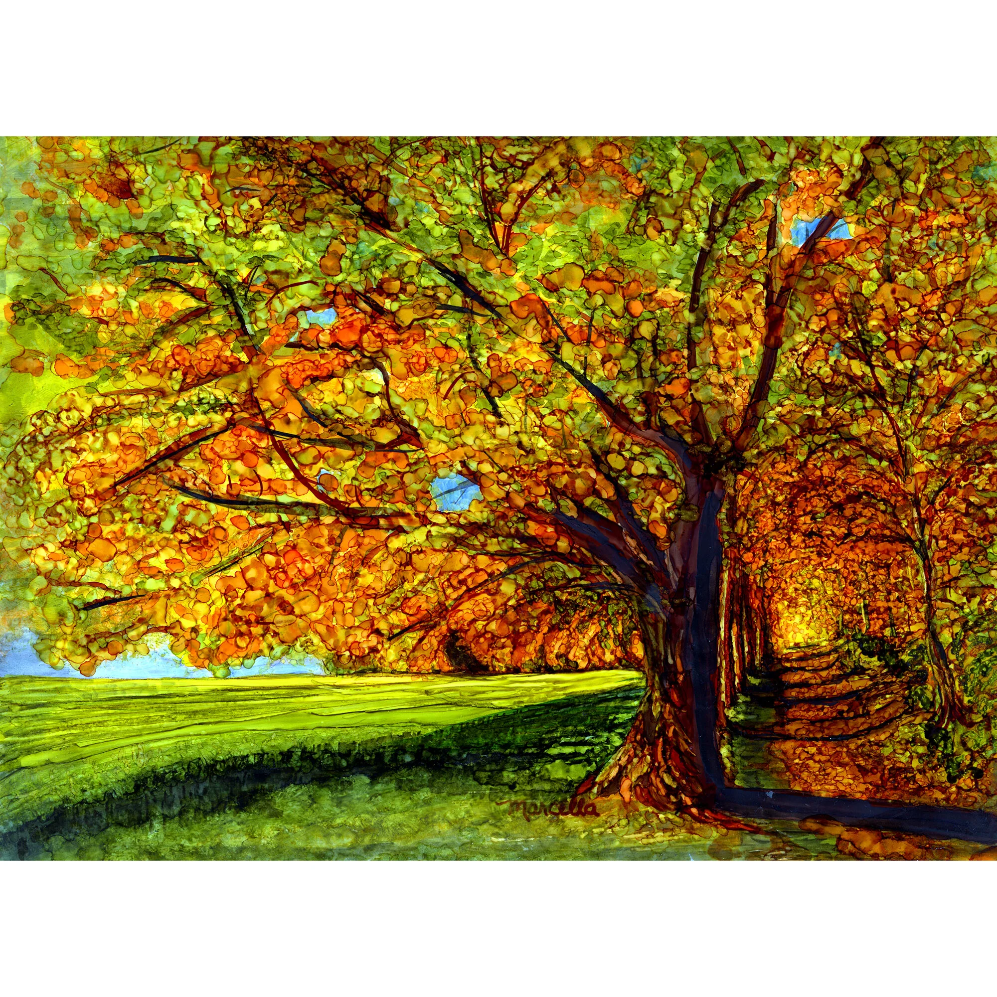 "Autumn Path" Print of Painting by Marcella Chapman