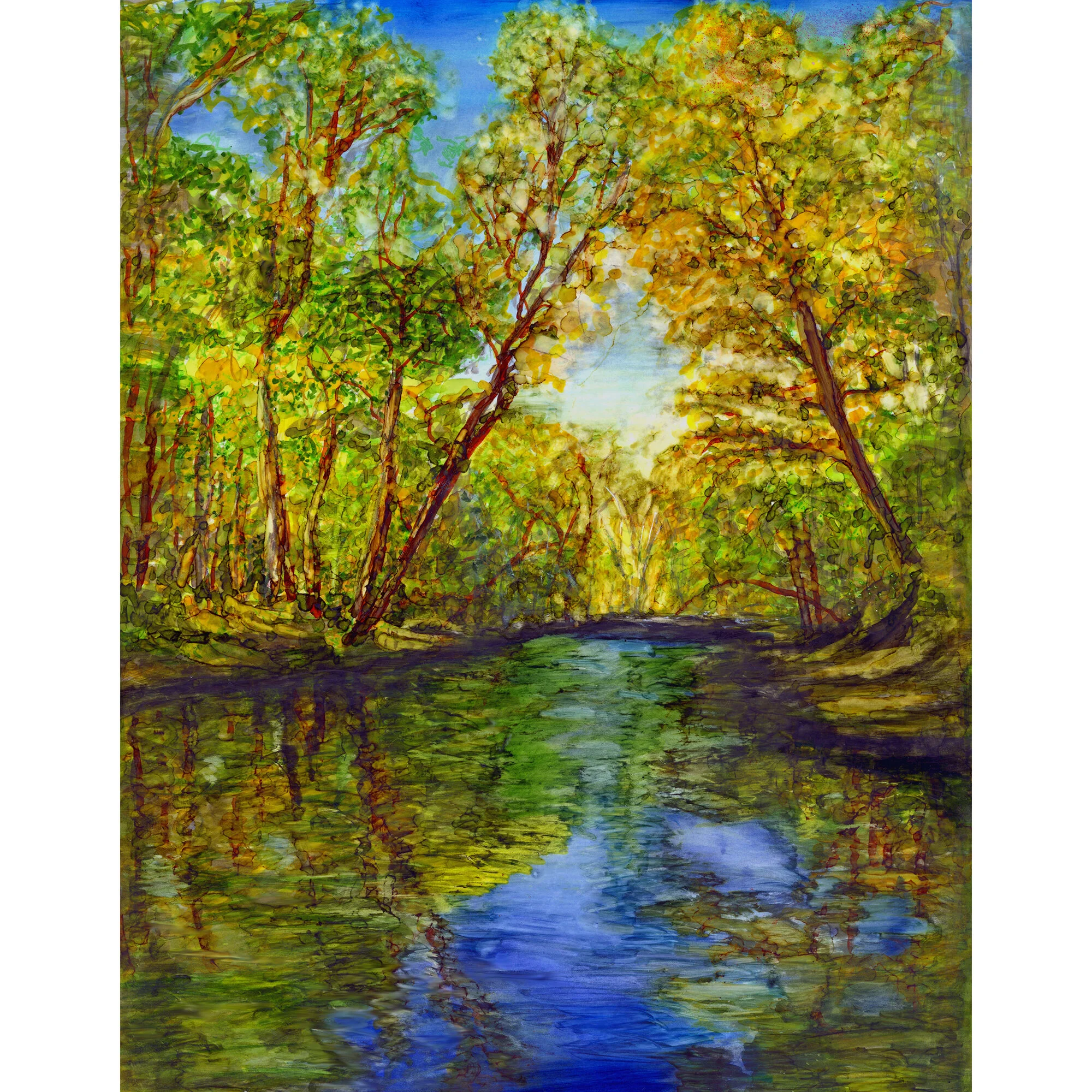 "October River Dreams" Print of Painting by Marcella Chapman
