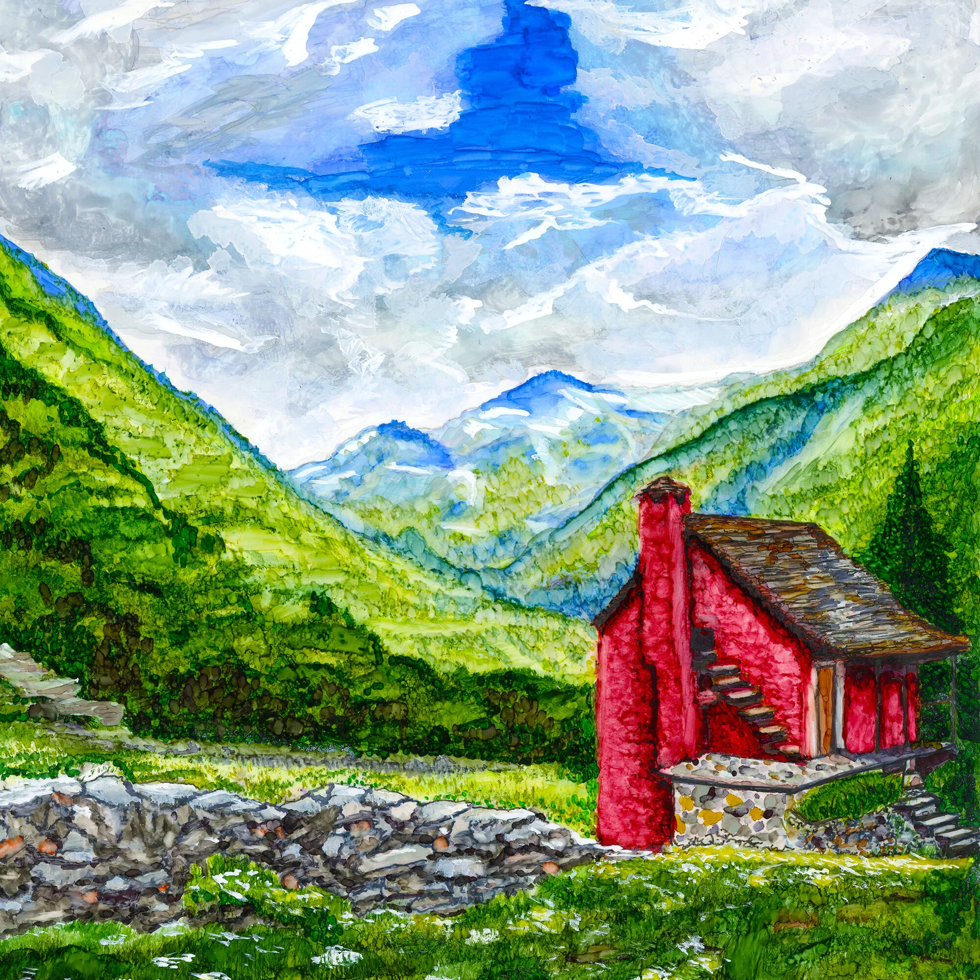 "Alps" Print of Painting by Marcella Chapman