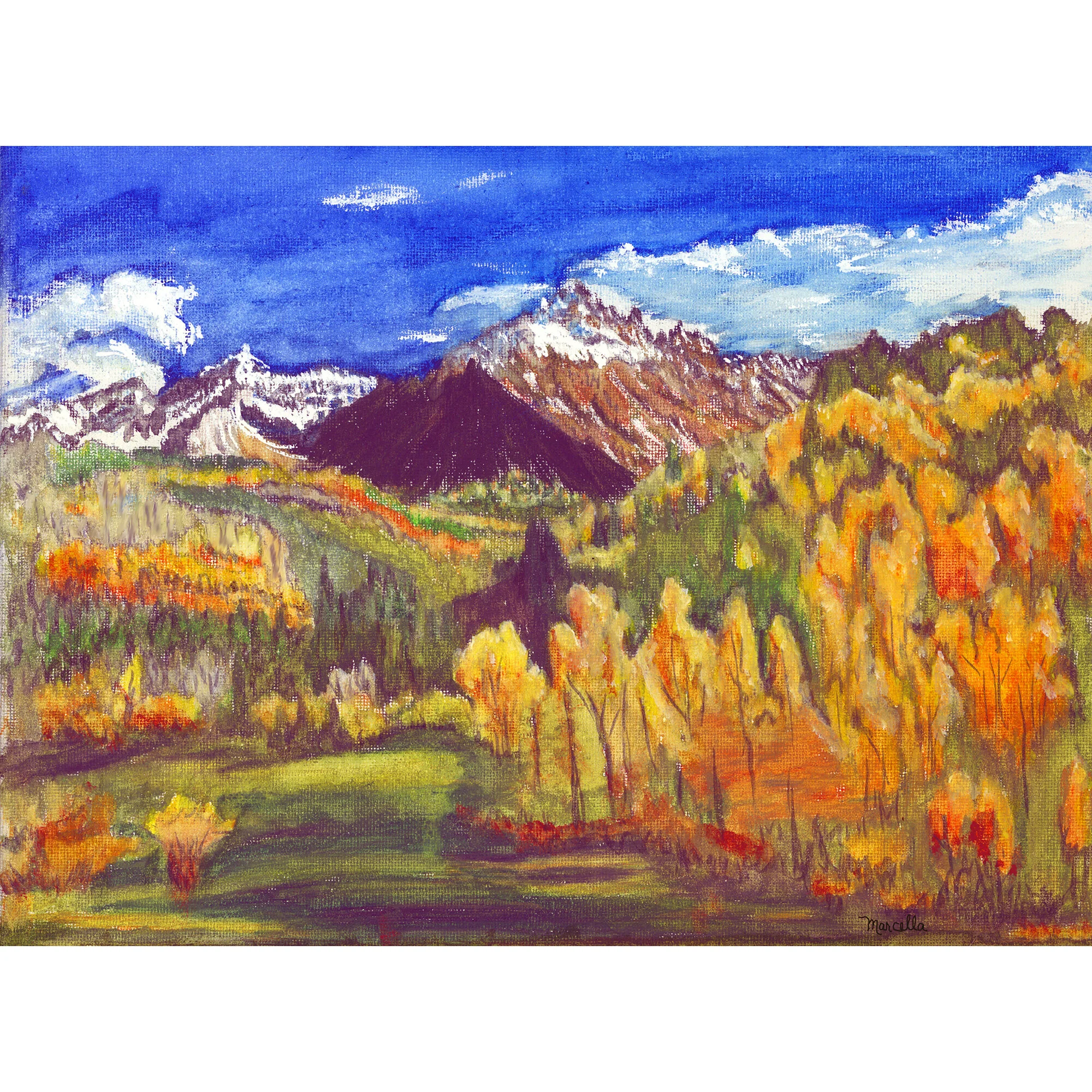"Autumn Mountain" Print of Painting by Marcella Chapman