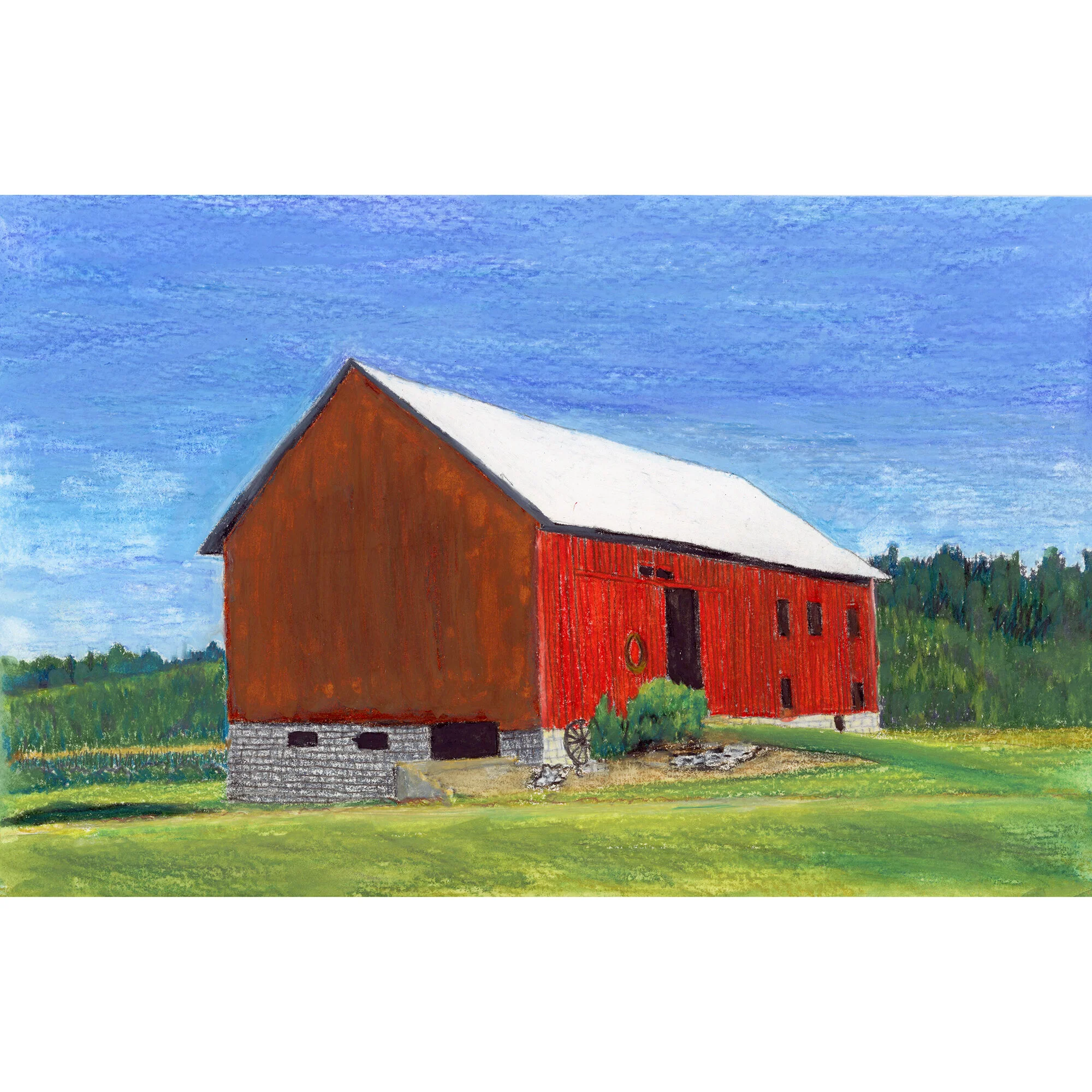 "Red Barn" Print of Painting by Marcella Chapman