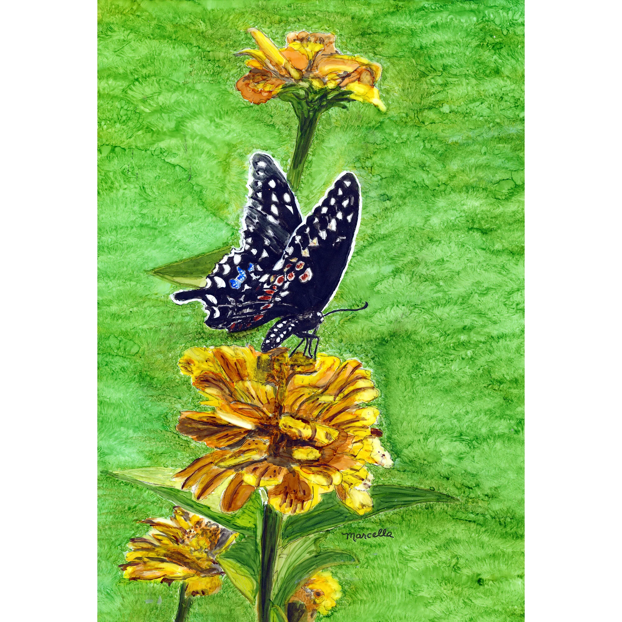 "Dee Dee's Butterfly" Print of Painting by Marcella Chapman