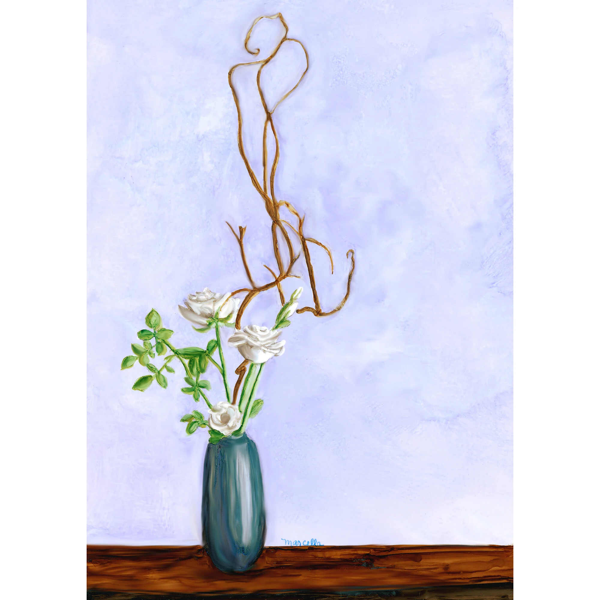 "Flower Arrangement" Print of Painting by Marcella Chapman
