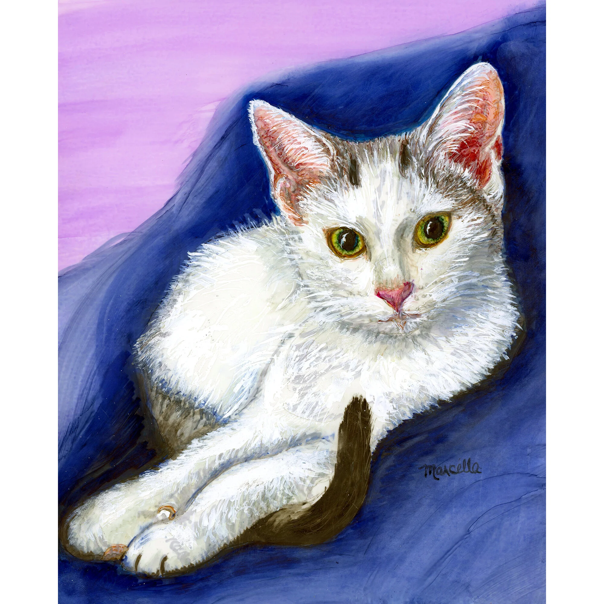 "Laura's Cat" Print of Painting by Marcella Chapman