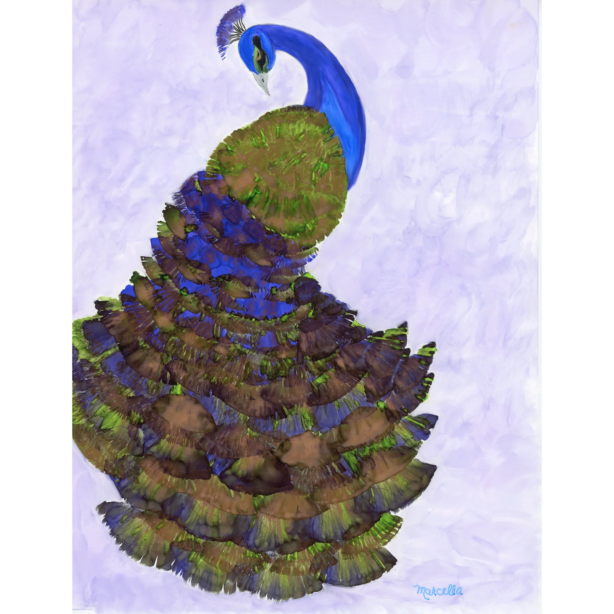 "Peacock" Print of Painting by Marcella Chapman