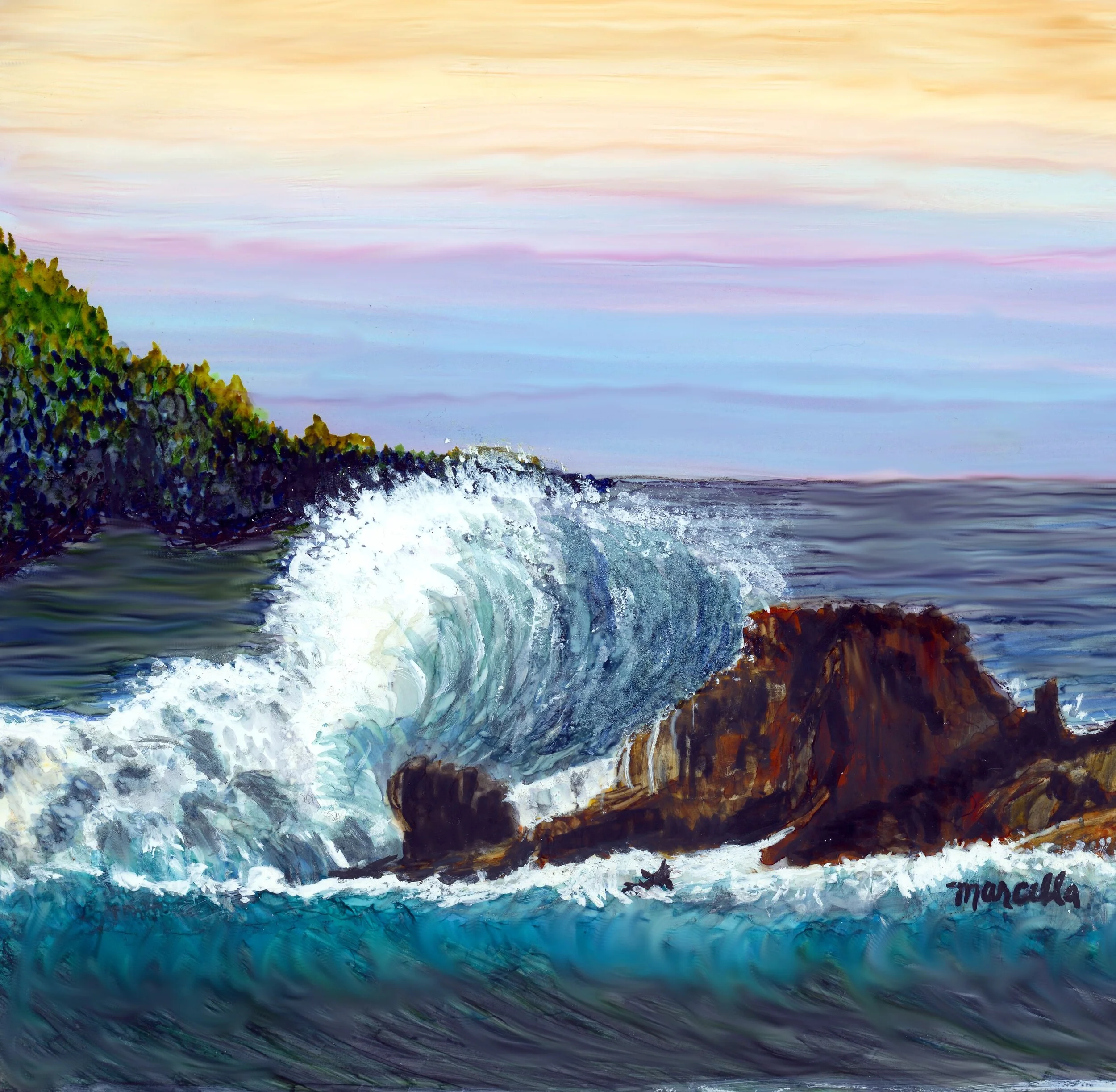 "Sea Cliff" Print of Painting by Marcella Chapman