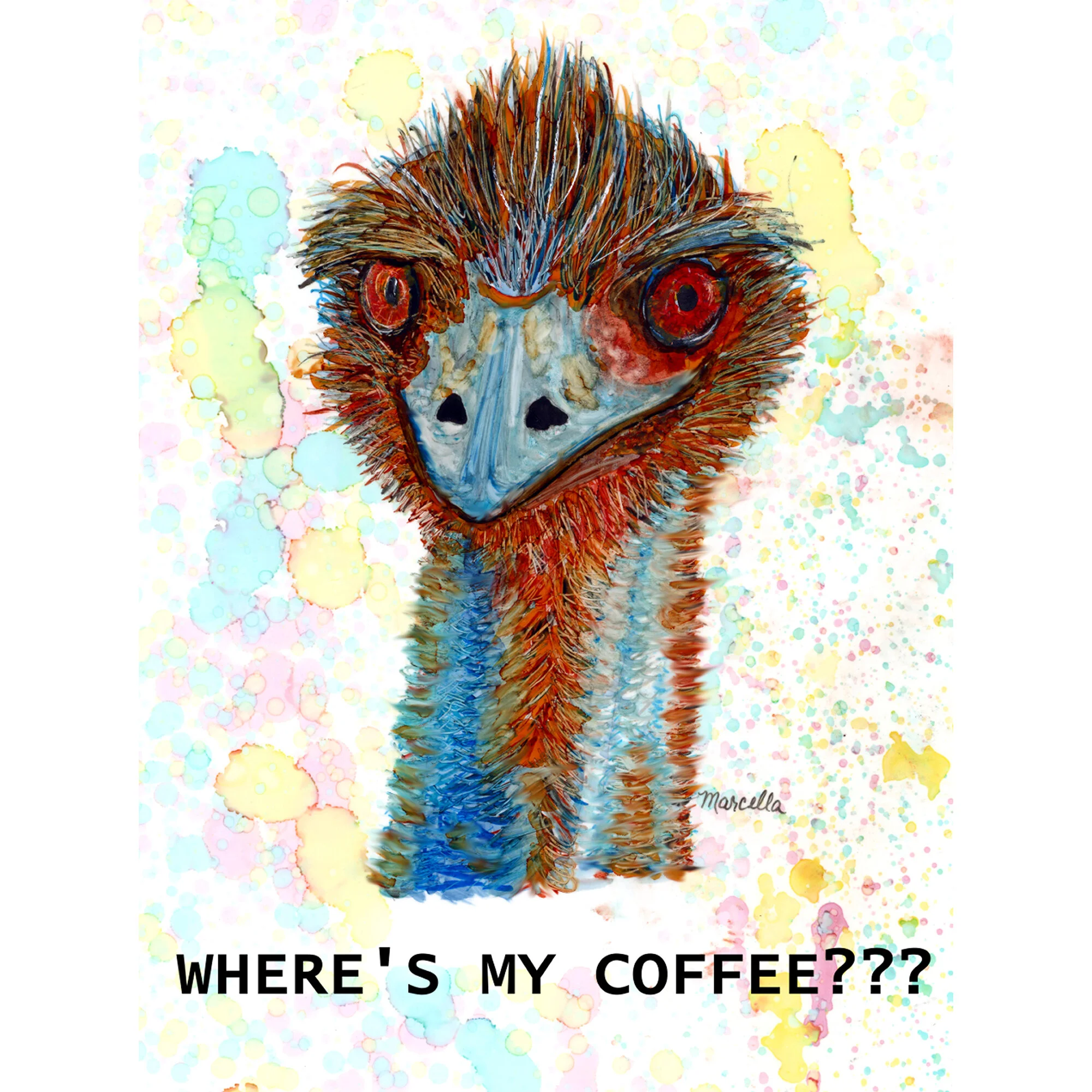 "WHERE IS MY COFFEE?" Print of Painting by Marcella Chapman