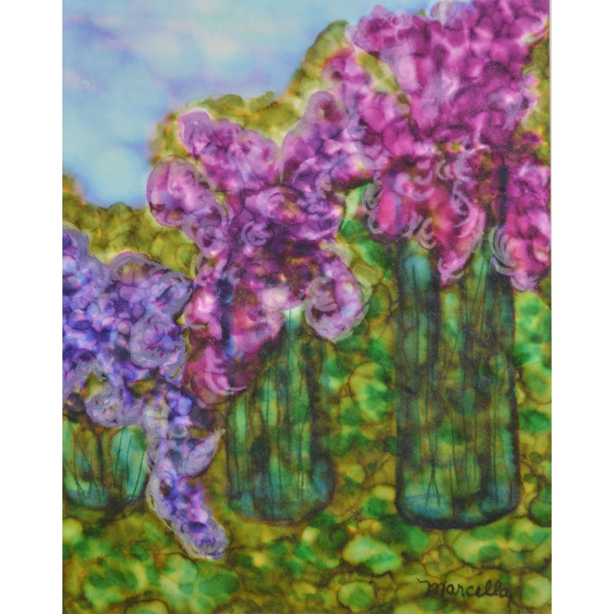 "Abstract Blooms" Print of Painting by Marcella Chapman