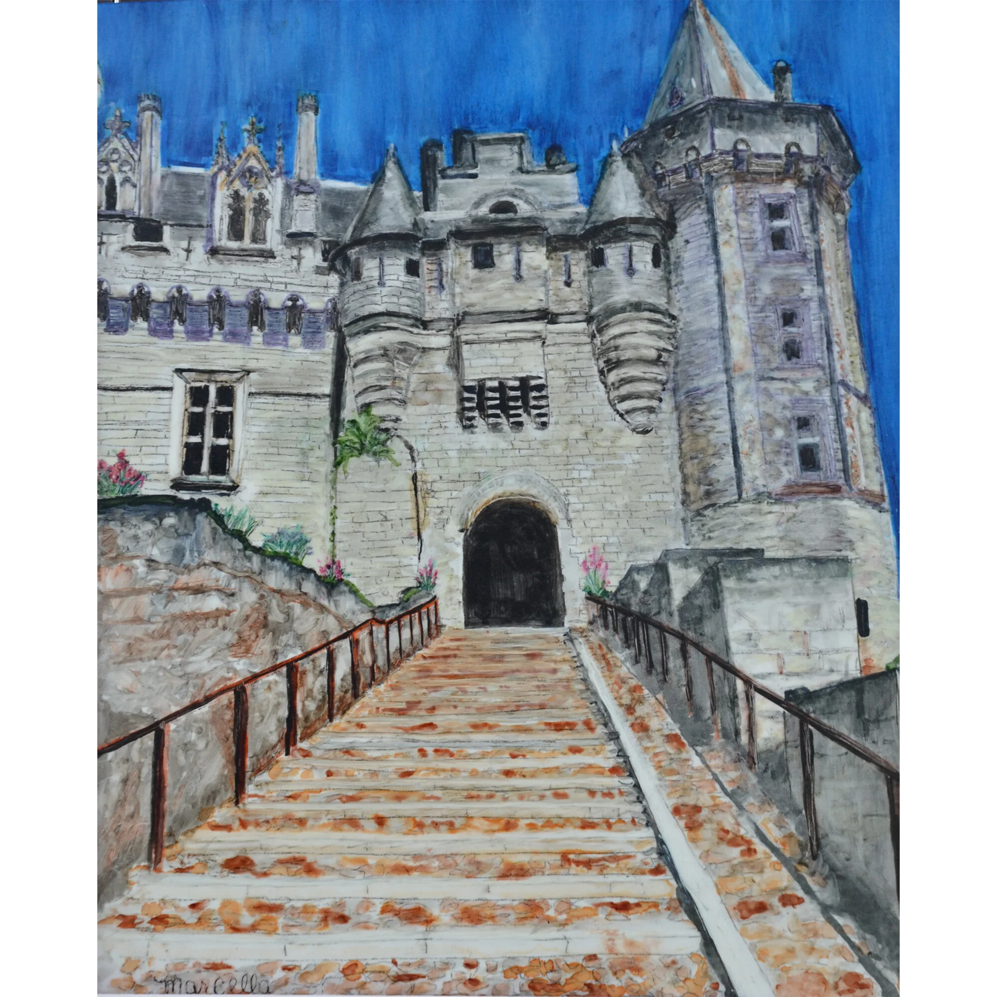"Chateau" Print of Painting by Marcella Chapman