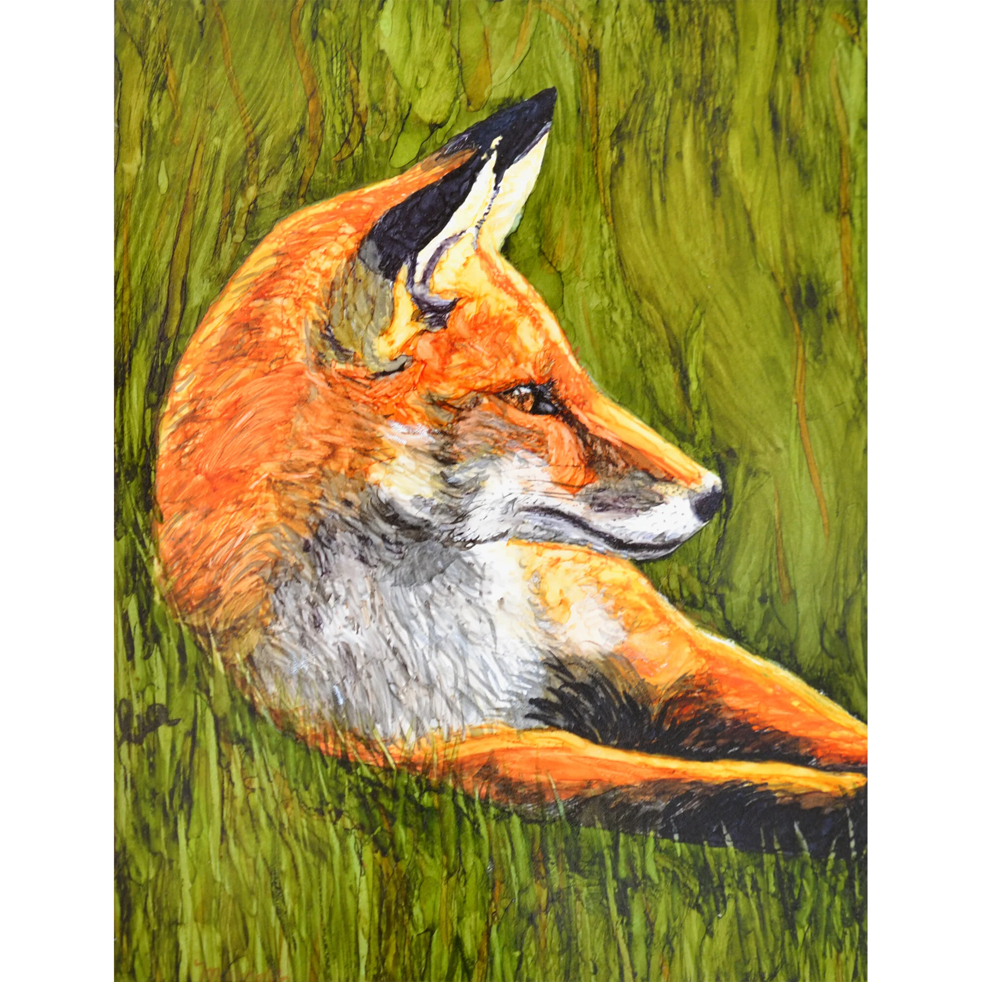 "Contemplative Fox" Print of Painting by Marcella Chapman