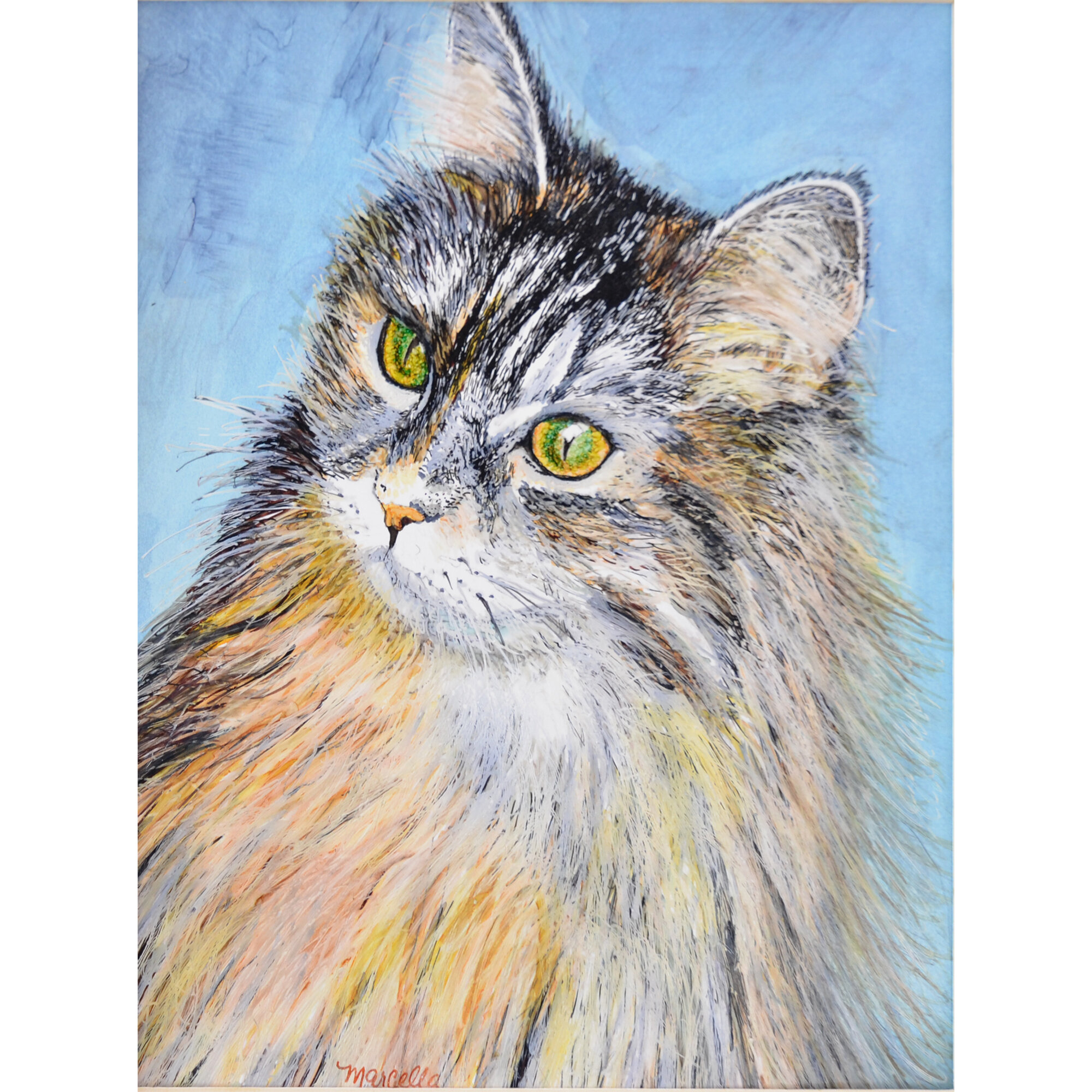 "Wistful Kitty" Print of Painting by Marcella Chapman