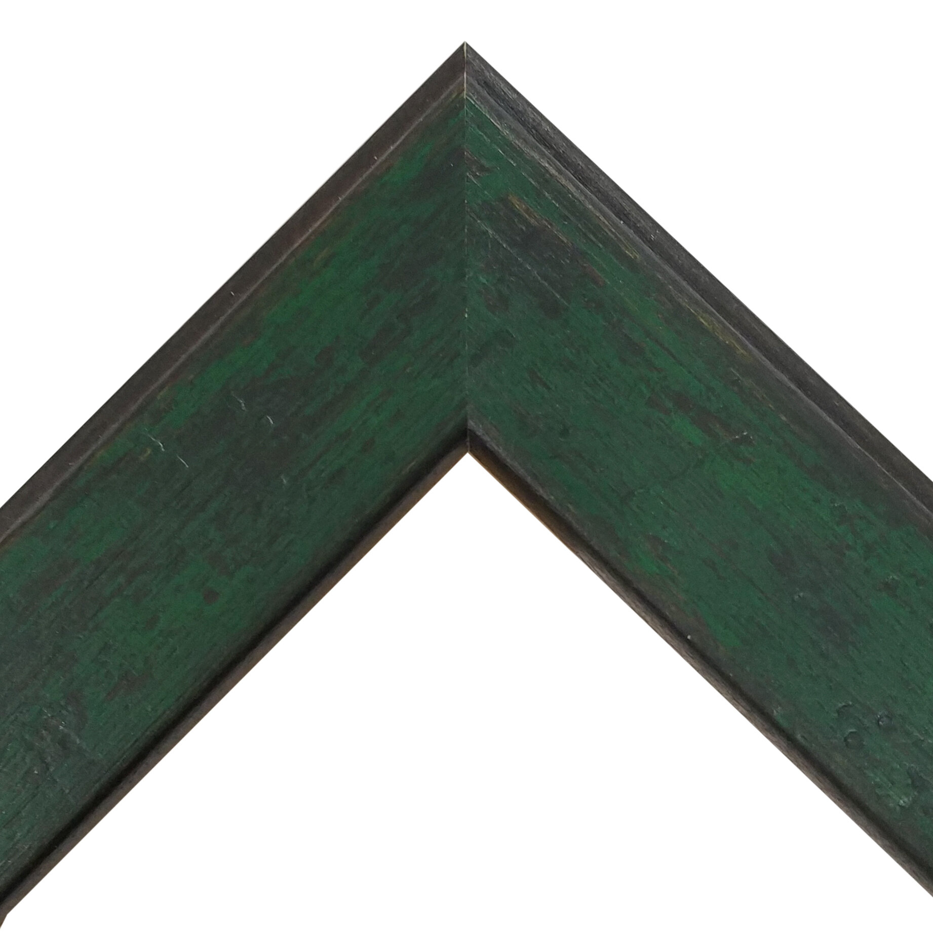 1" Wide Forest Green Distressed Wood Frame with Smooth Finish- Modern Farmhouse Collection