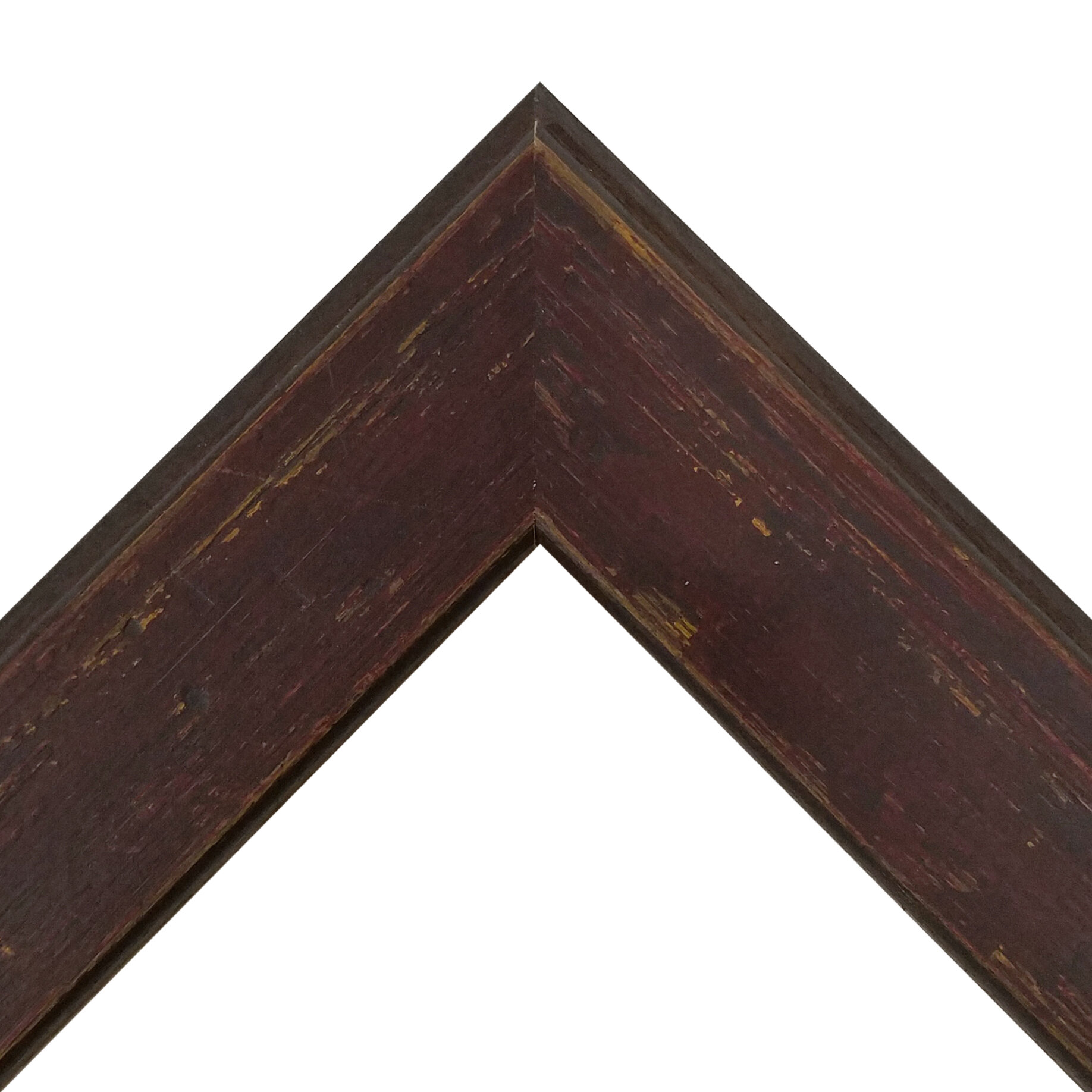 1" Wide Maroon Distressed Wood Frame with Smooth Finish- Modern Farmhouse Collection
