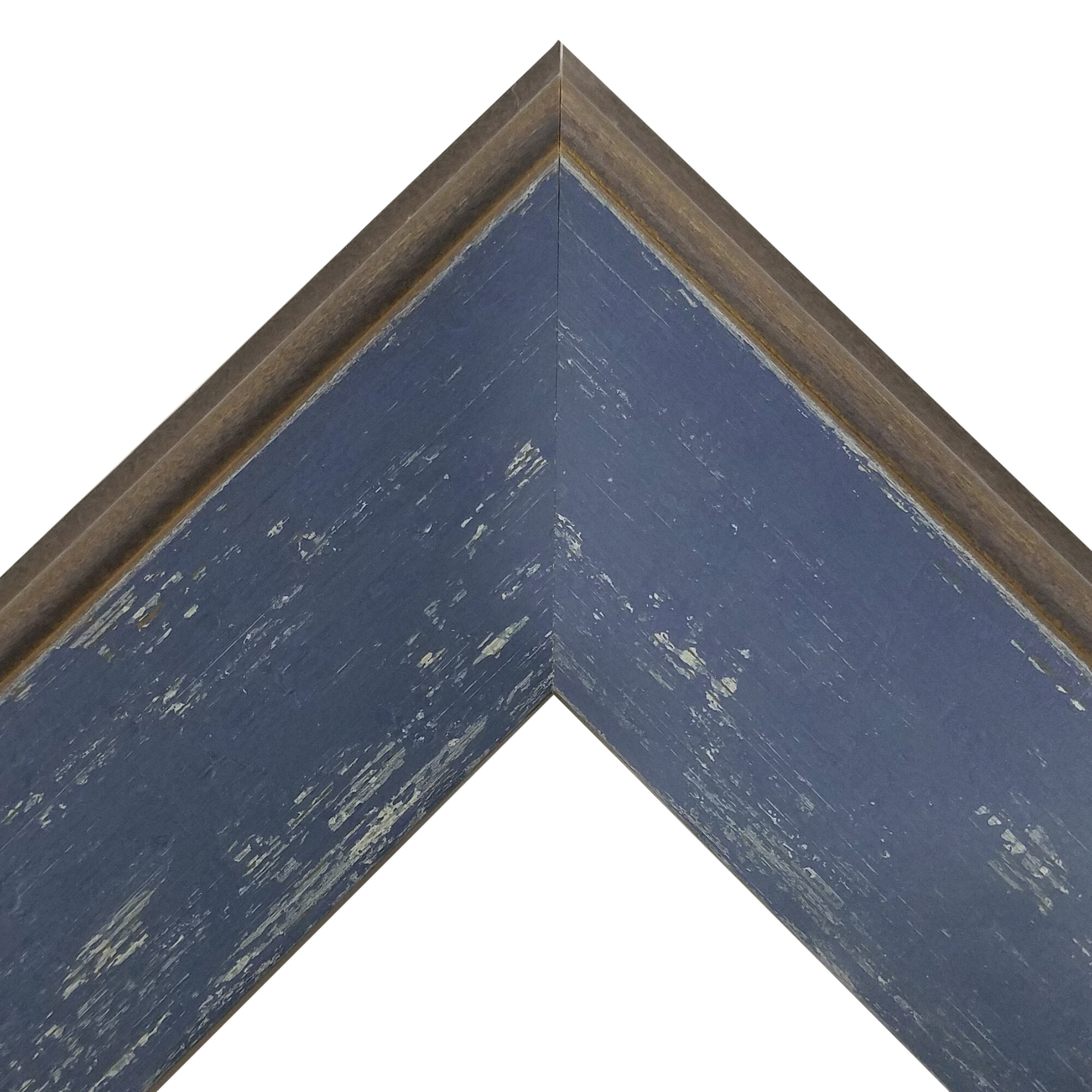 2.25" Wide Country Blue Distressed Wood Frame with Smooth Finish- Modern Farmhouse Collection