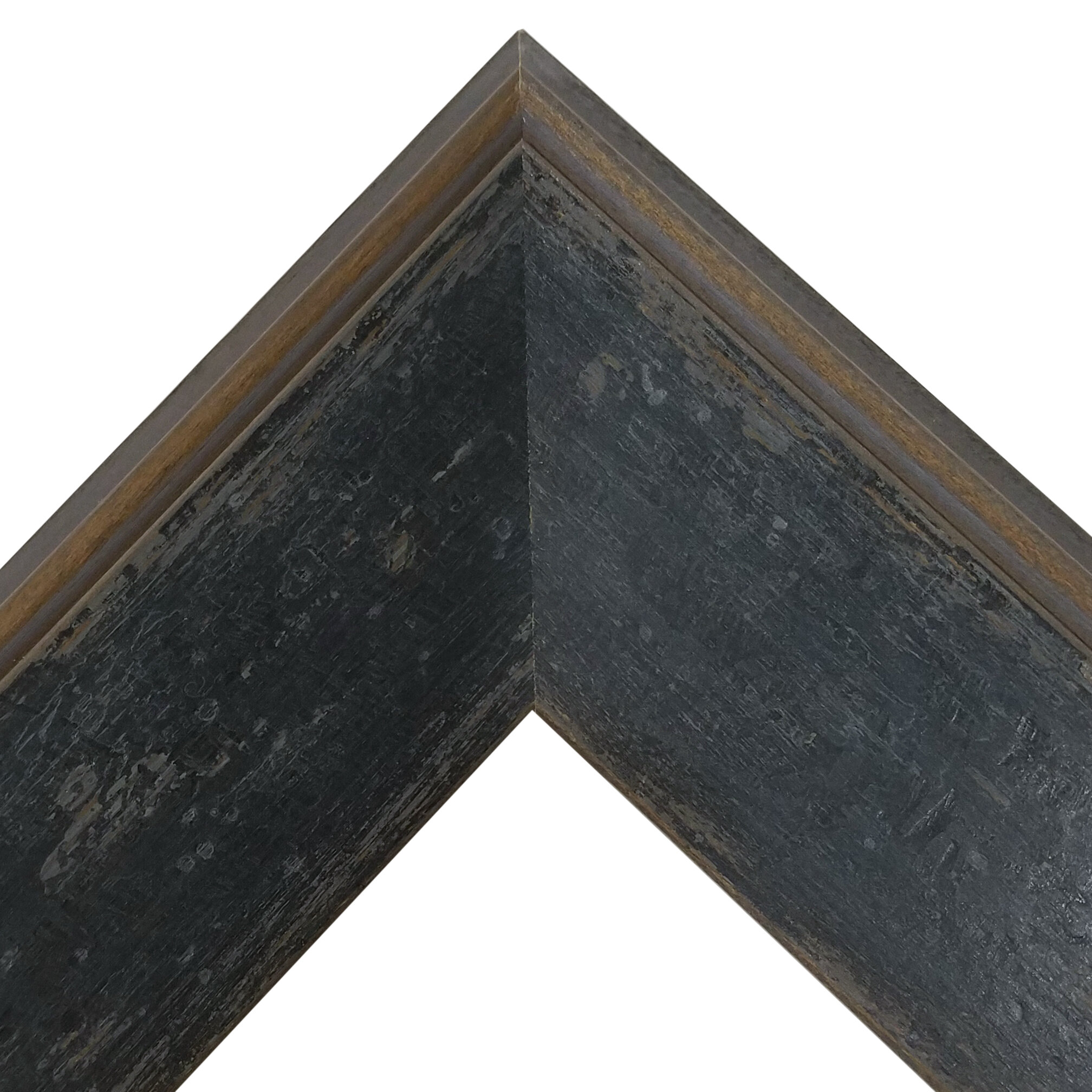 2.25" Wide Black Distressed Wood Frame with Smooth Finish- Modern Farmhouse Collection