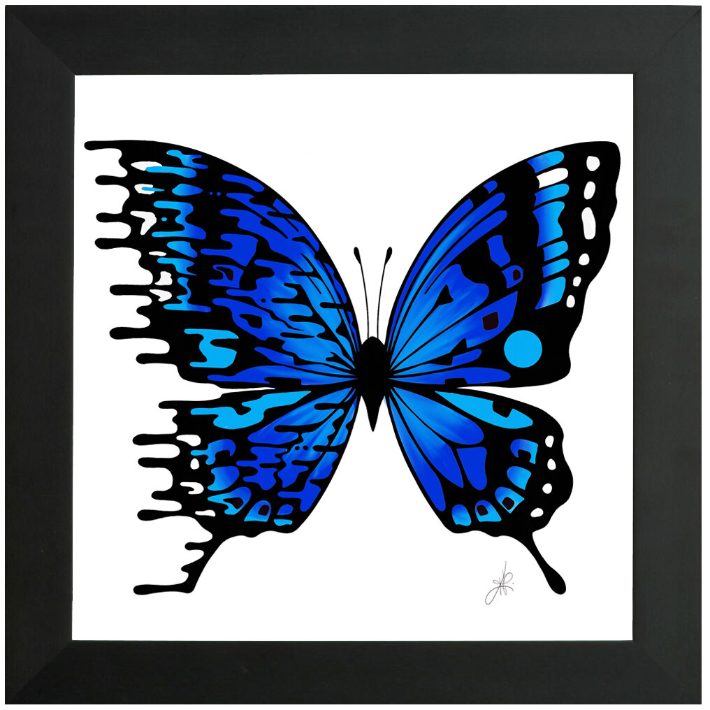 "Betty Blue" Bipolar Butterfly Framed Print- Black Frame