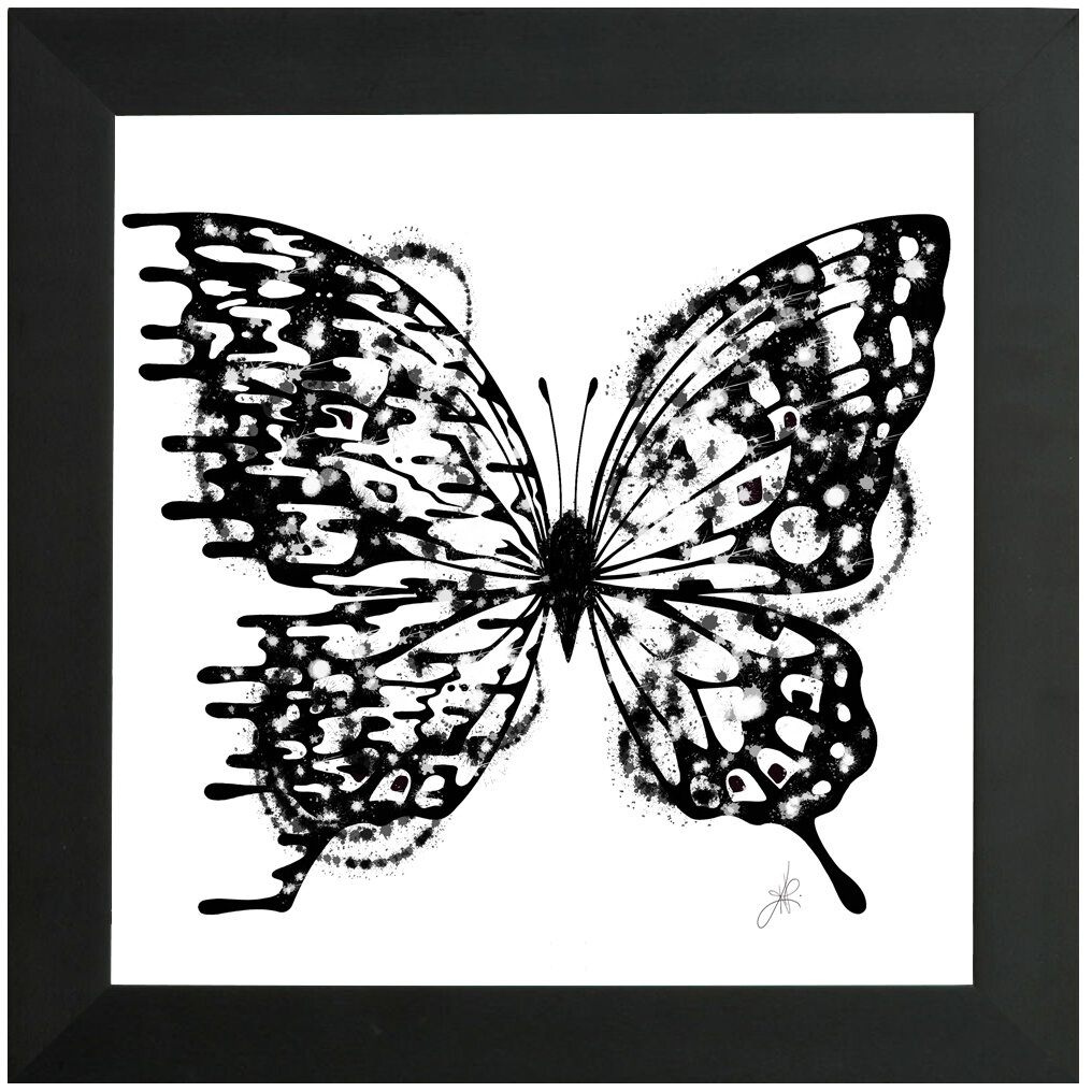 "Deconstruct" Bipolar Butterfly Framed Print- Black Frame