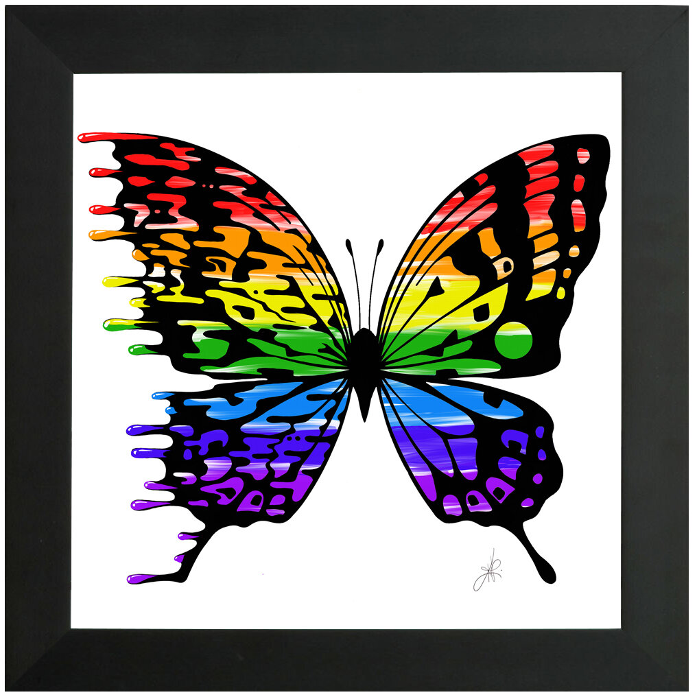 "Pride" Bipolar Butterfly Framed Print- Black Frame