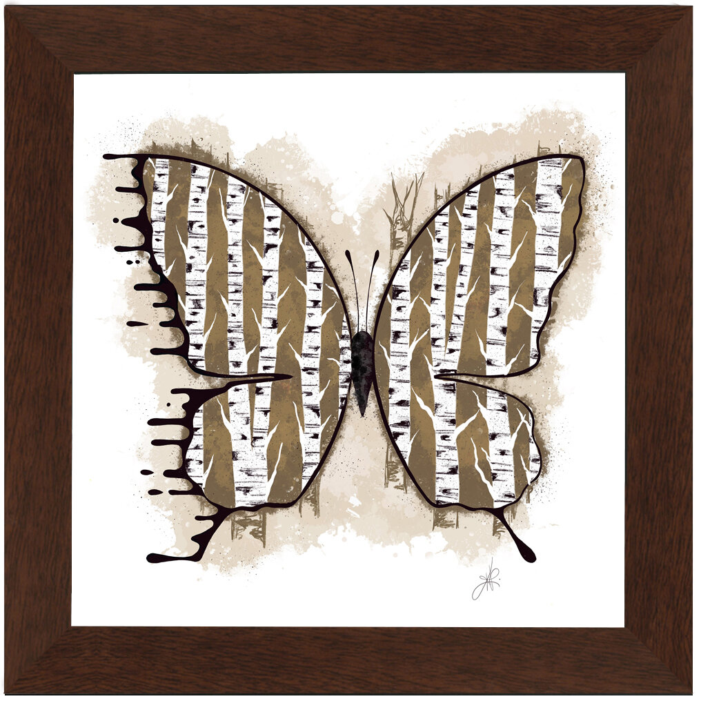 "Birch, Please" Bipolar Butterfly Framed Print- Coffee Frame