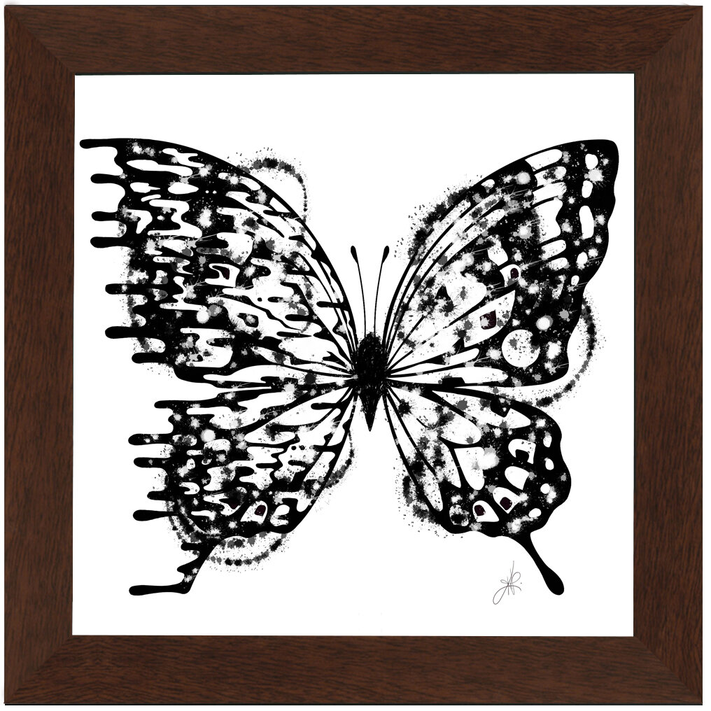 "Deconstruct" Bipolar Butterfly Framed Print- Coffee Frame