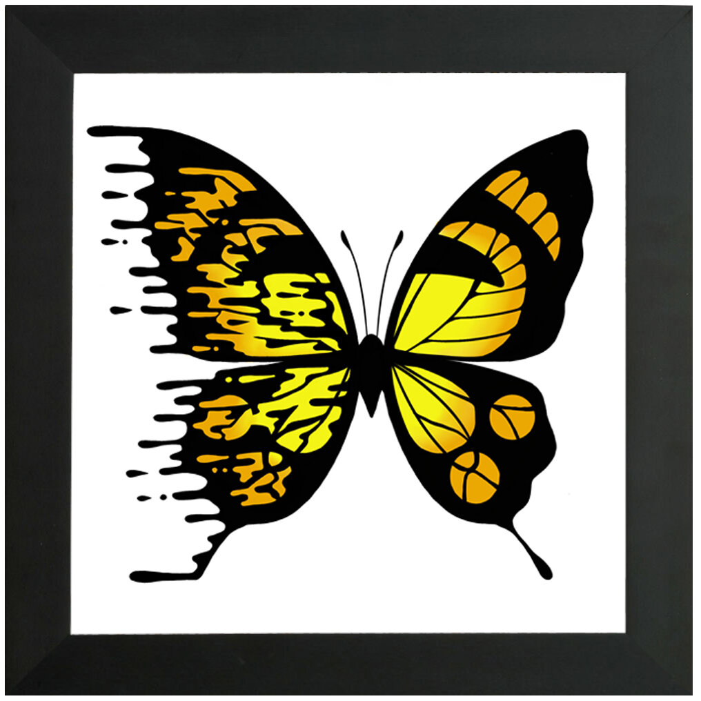 "Yellow" Bipolar Butterfly Framed Print- Black or White Frame