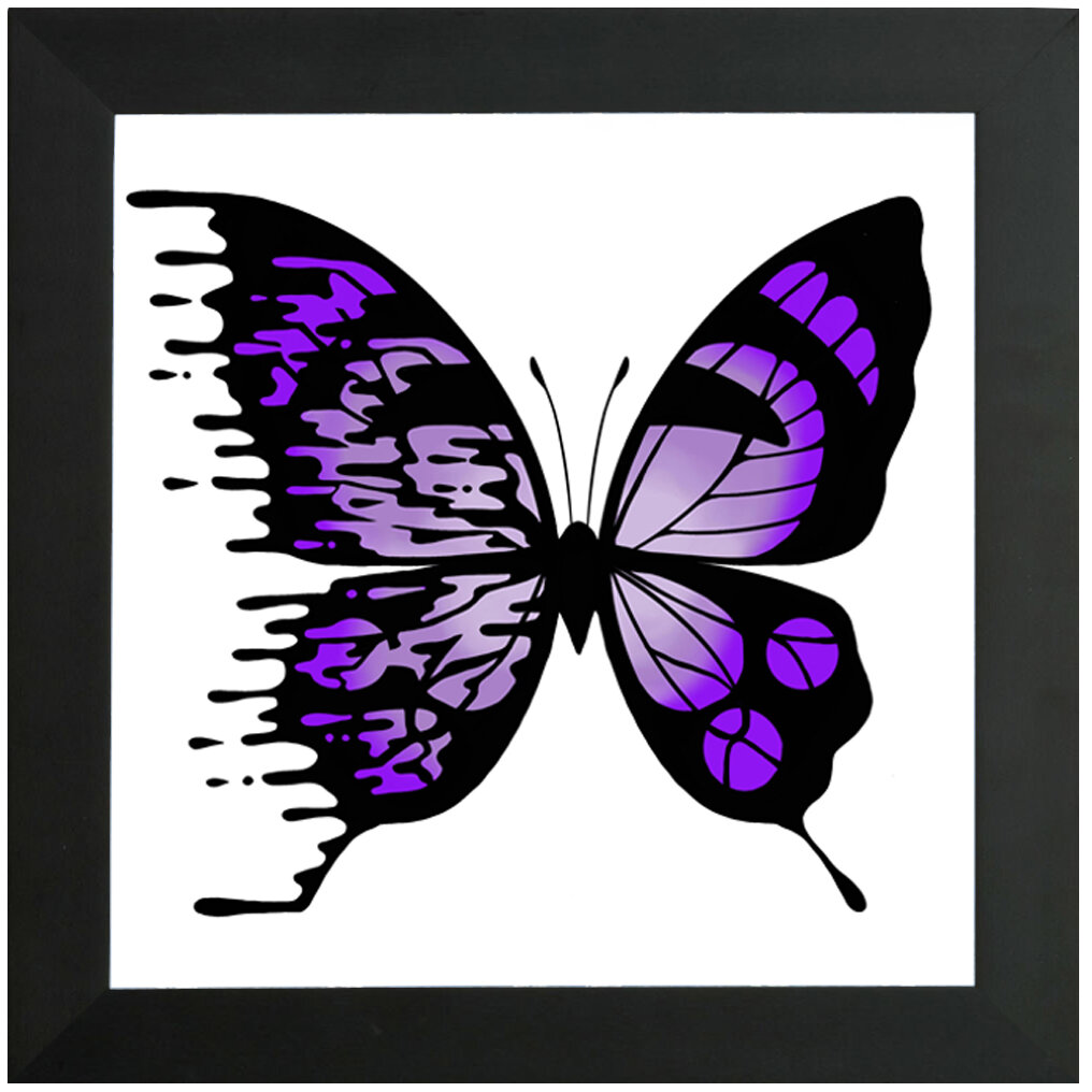 "Purple" Bipolar Butterfly Framed Print- Black or White Frame