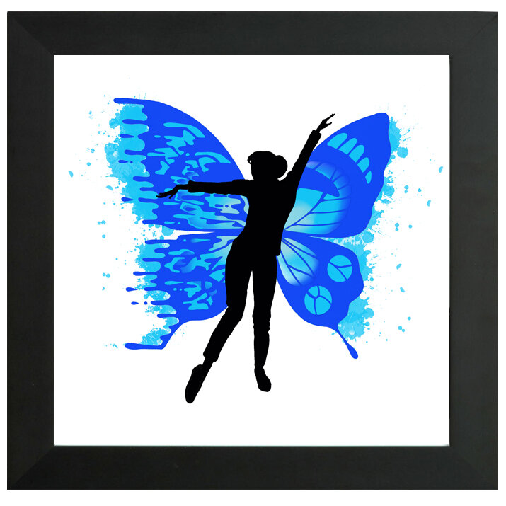 "Audrey" Bipolar Butterfly Framed Print- Black or White Frame