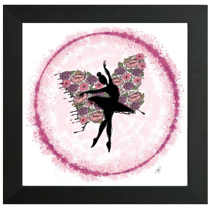 "Ballerina" Bipolar Butterfly Framed Print- Black or White Frame