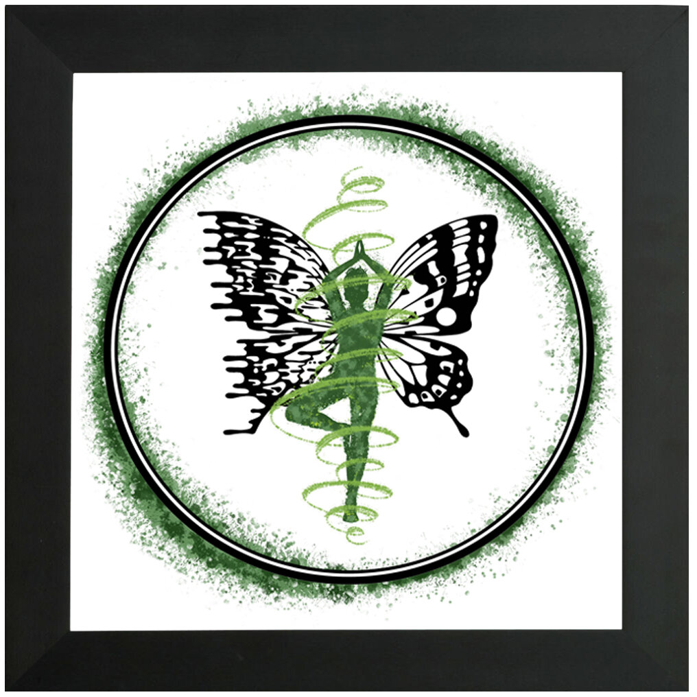 "Namaste" Bipolar Butterfly Framed Print- Black or White Frame