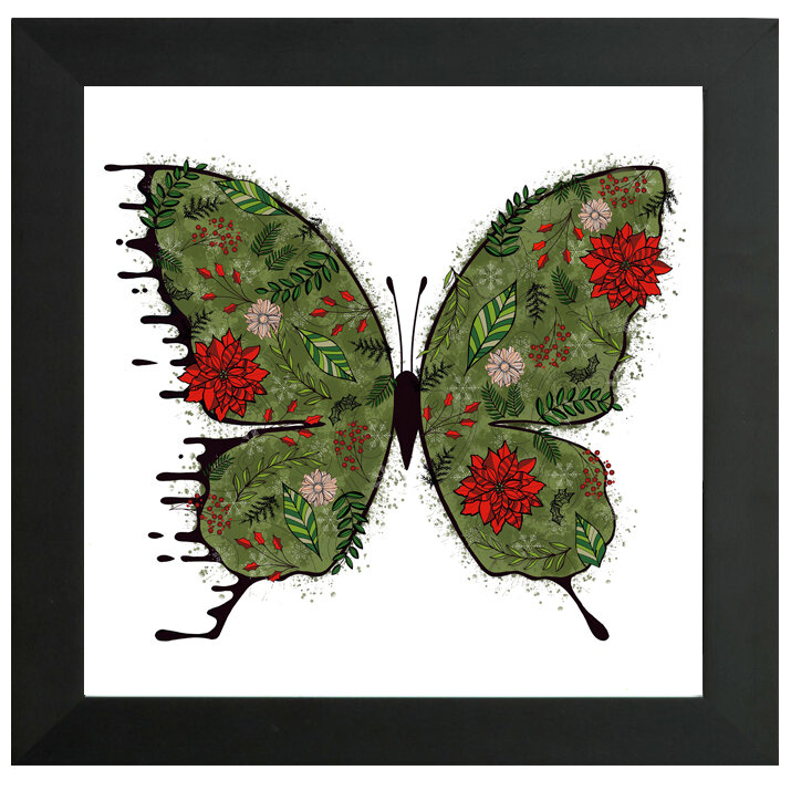 "Holiday" Bipolar Butterfly Framed Print- Black or White Frame