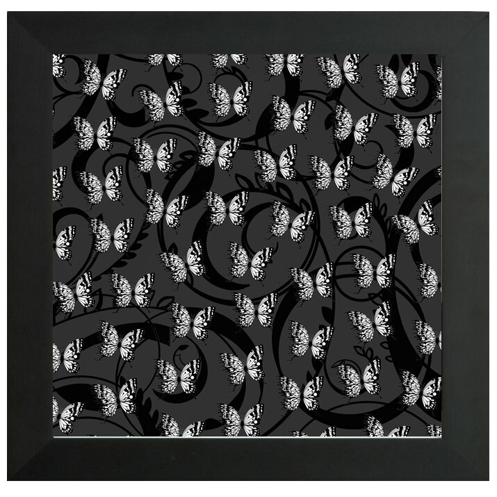 "Grey Swirls" Bipolar Butterfly Framed Print- Black or White Frame